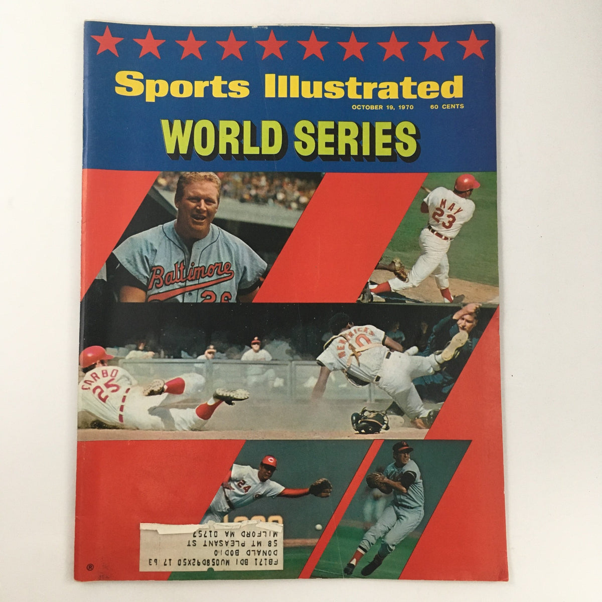 Cover of Sports Illustrated Magazine from October 19, 1970, featuring the World Series and Willie Mays. The cover showcases vibrant colors and images of iconic baseball moments, highlighting the magazine's focus on America's pastime.