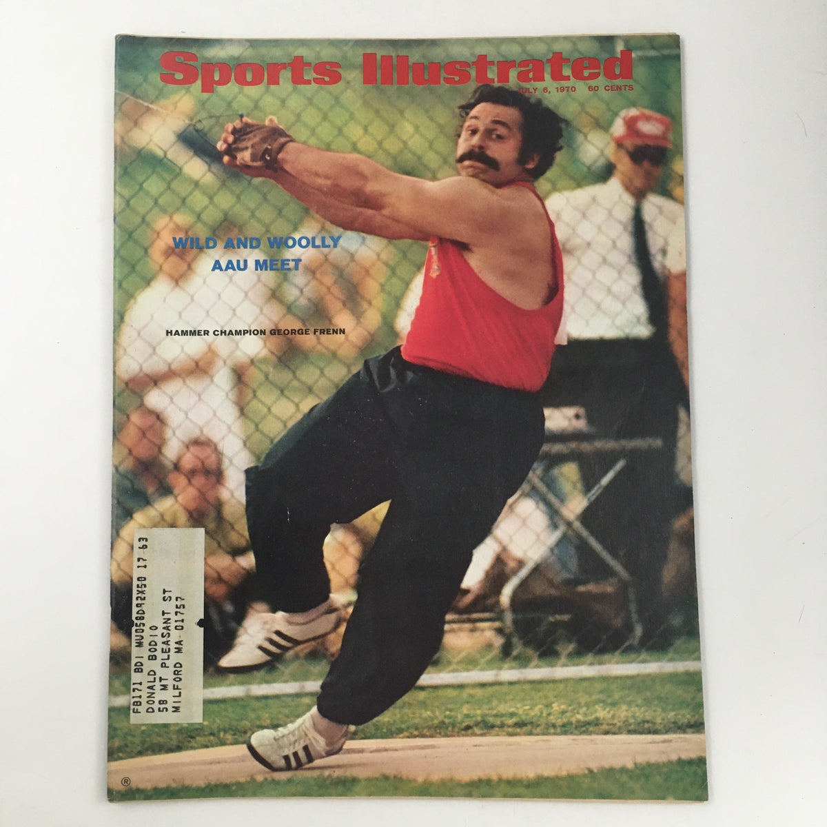 Cover of Sports Illustrated Magazine July 6 1970 featuring Hammer Champion George Frenn at the Wild and Woolly AAU Meet.