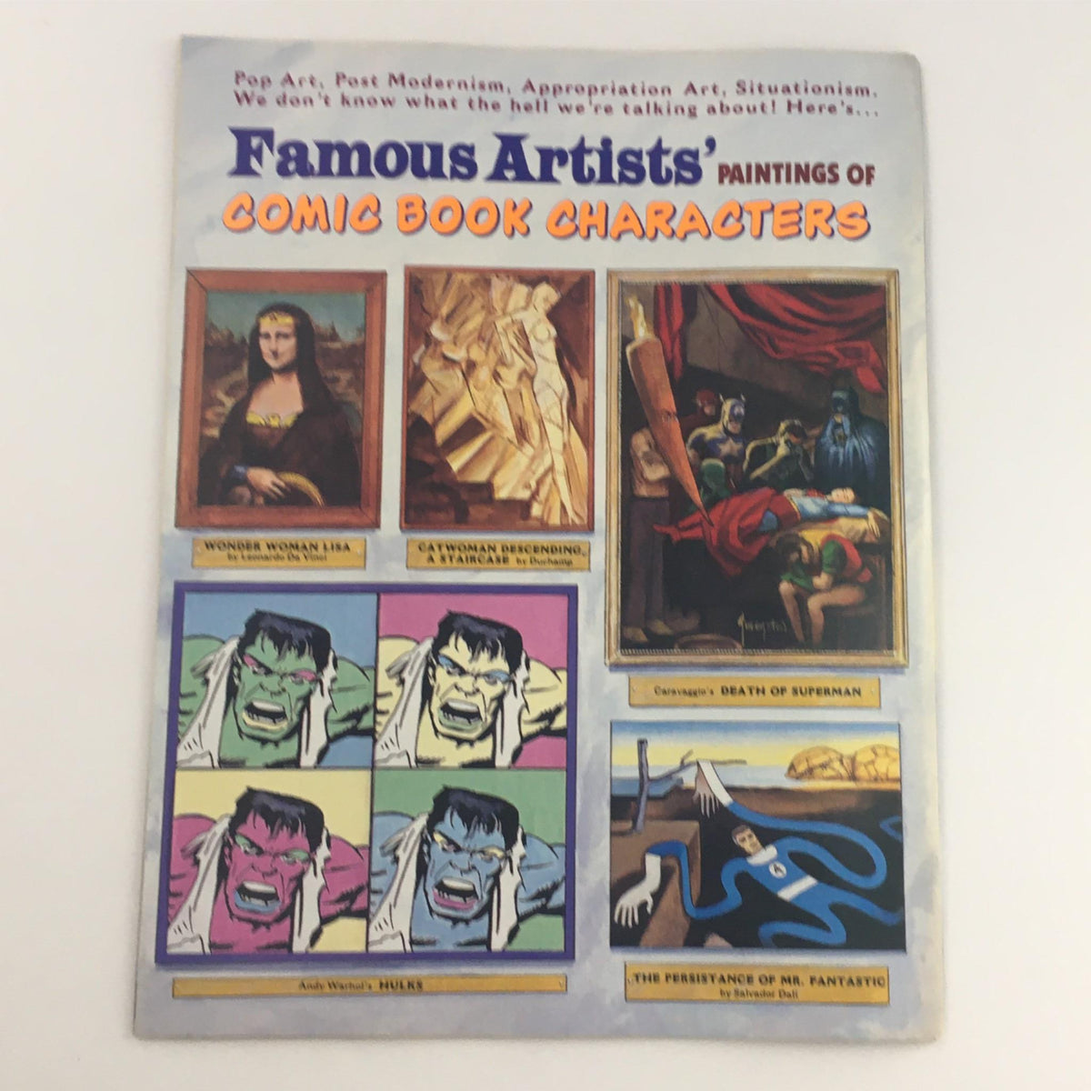 Back cover of Mad Magazine July 1995 No. 337, illustrating famous comic book characters reimagined by famous artists, with mentions of iconic figures like Wonder Woman and Hulk.