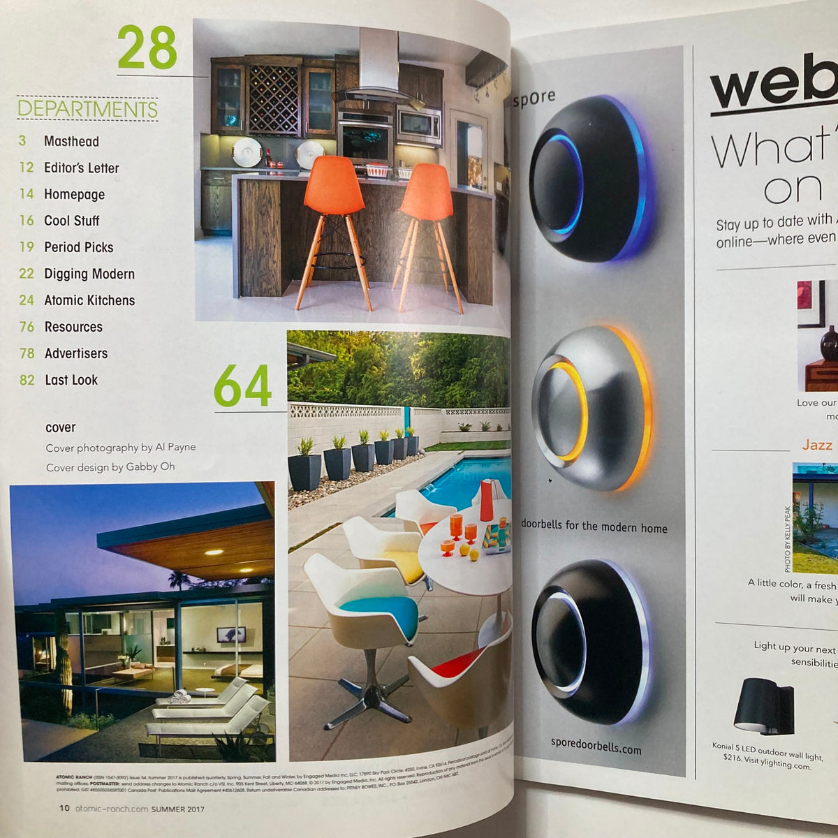 Atomic Ranch Magazine Summer 2017 showcasing modern kitchen designs and vintage aesthetics, highlighting budget-friendly renovations and stylish home upgrades.
