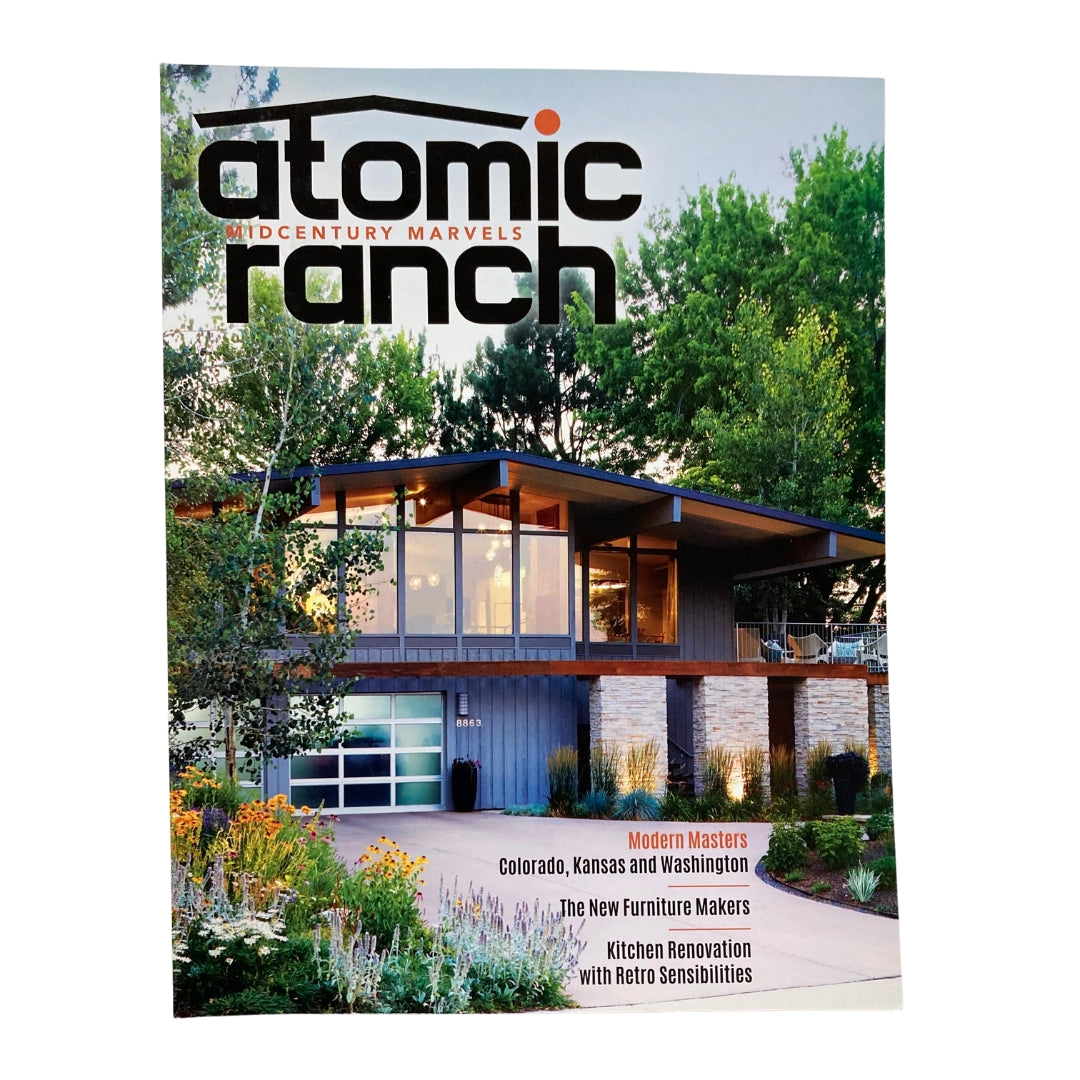 Cover of Atomic Ranch Magazine Fall 2017 featuring the title 'Renovation Round Two VG No Label,' showcasing modern architecture and home renovation themes with a stylish mid-century home design.