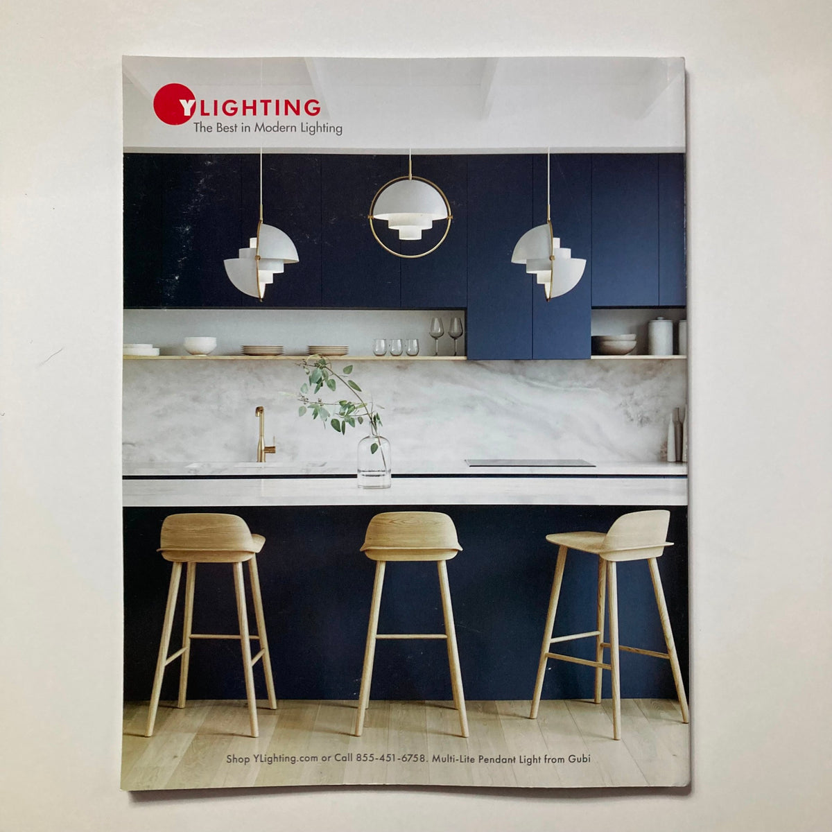 Atomic Ranch Magazine Spring 2020 The Palm Springs Issue VG - Back cover featuring modern kitchen lighting and stylish bar stools.