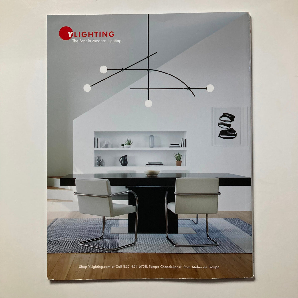 Back cover of Atomic Ranch Magazine Summer 2020 with a modern lighting advertisement, enhancing the magazine's focus on contemporary design.
