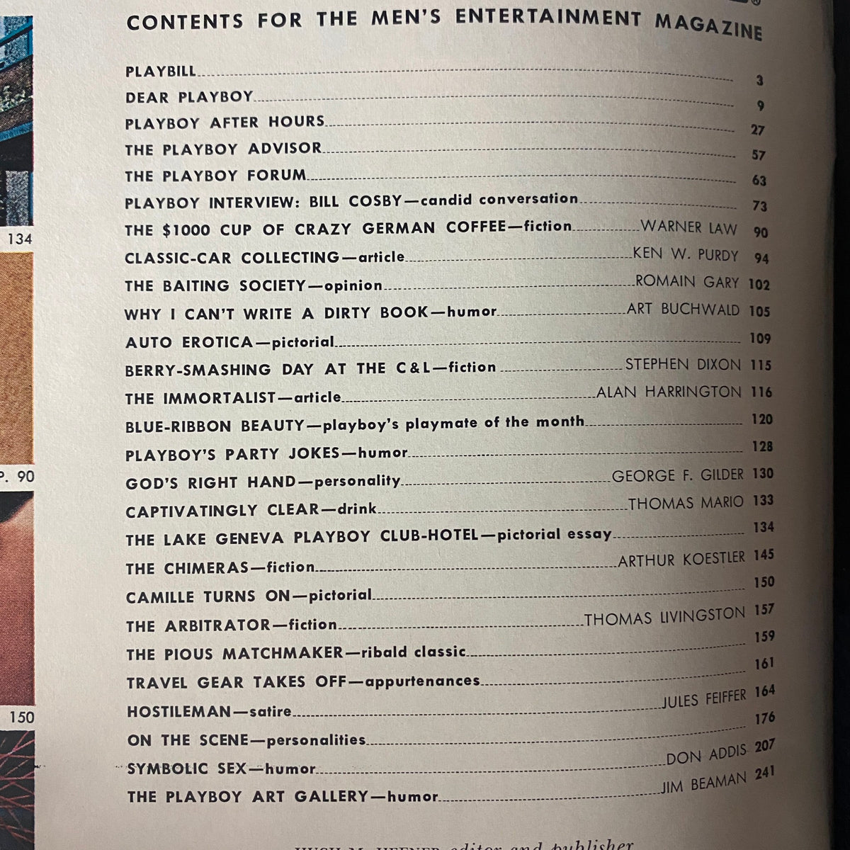Table of contents page from Playboy Magazine May 1969 showcasing articles including the Playmate of the Month feature.