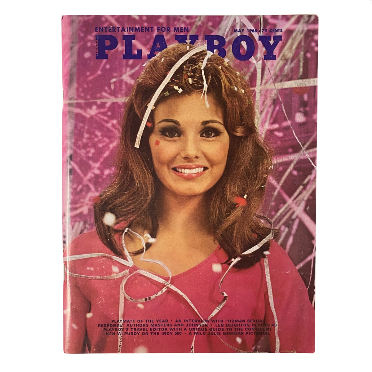 May 1968 Playboy Magazine cover featuring Elizabeth Jordan as Playmate of the Year, celebrating the essence of 1960s pop culture.