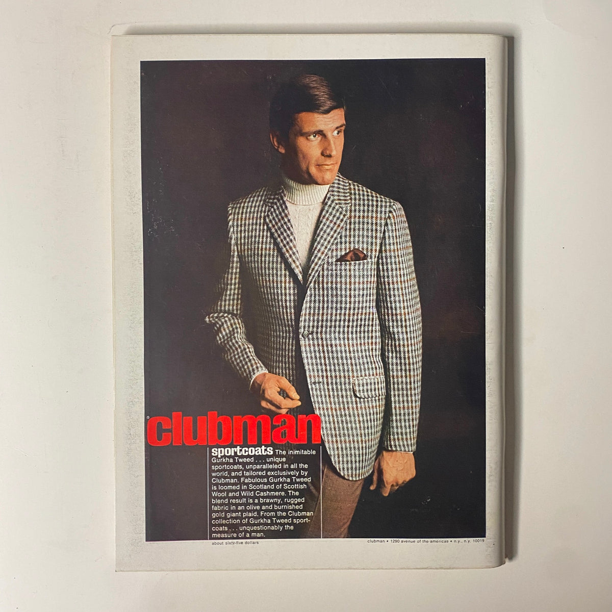 September 1968 Playboy Magazine advertisement showcasing stylish sportcoats from Clubman, complementing vintage fashion trends.