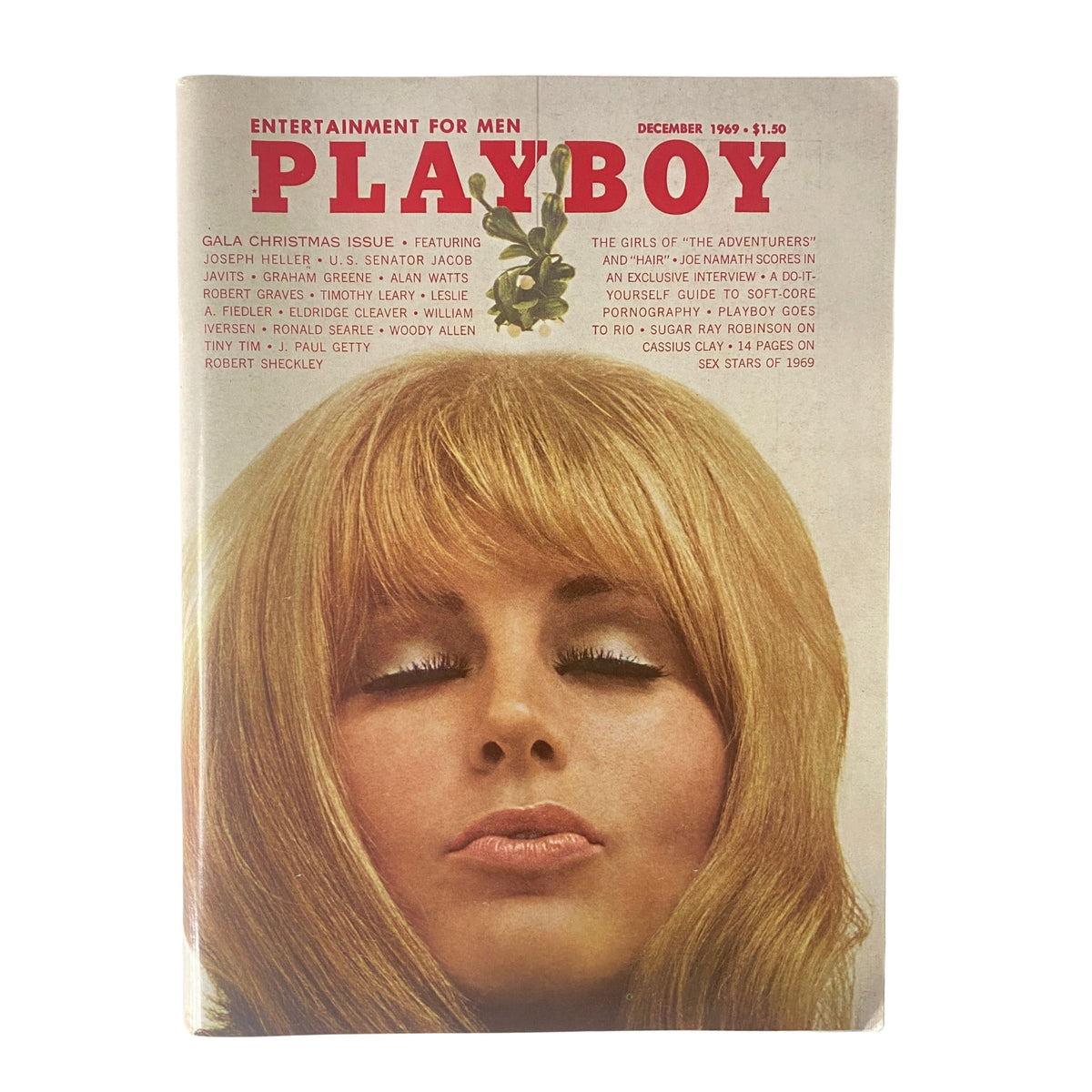 Playboy Magazine December 1969 cover featuring Gloria Root, showcasing a cultural moment from the late 1960s with iconic magazine design.