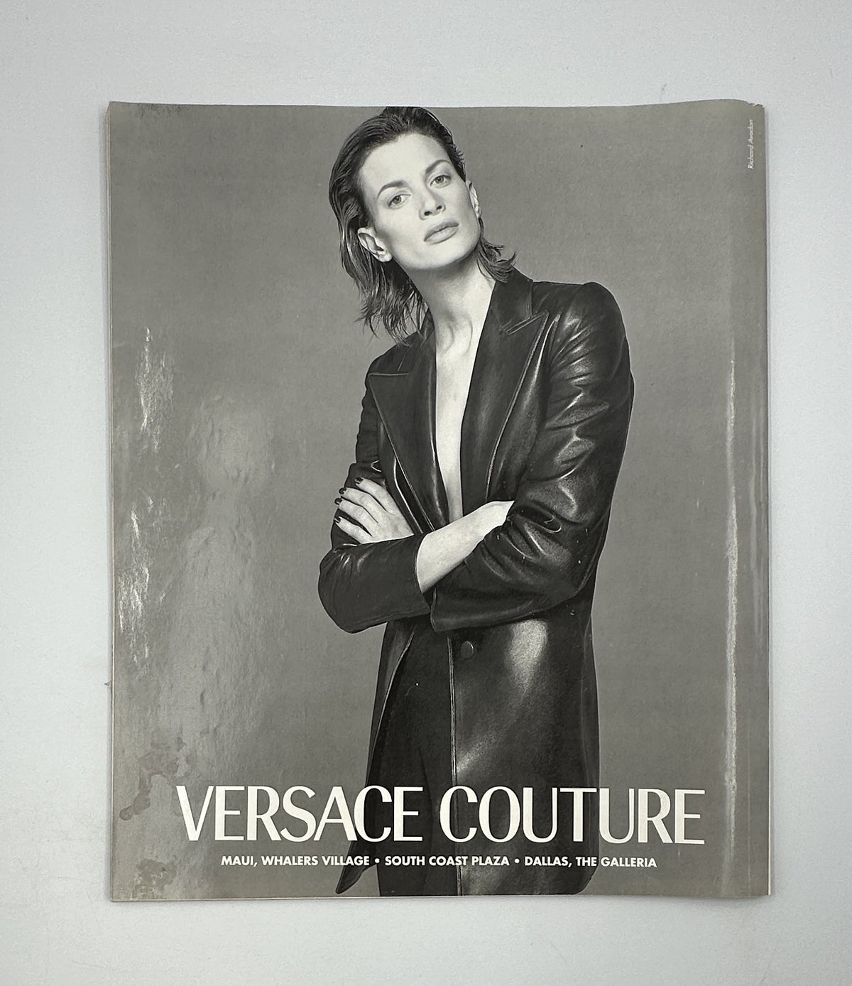 George Magazine August 1997 cover showcasing an elegant model in a Versace Couture outfit, highlighting fashion trends of the era.