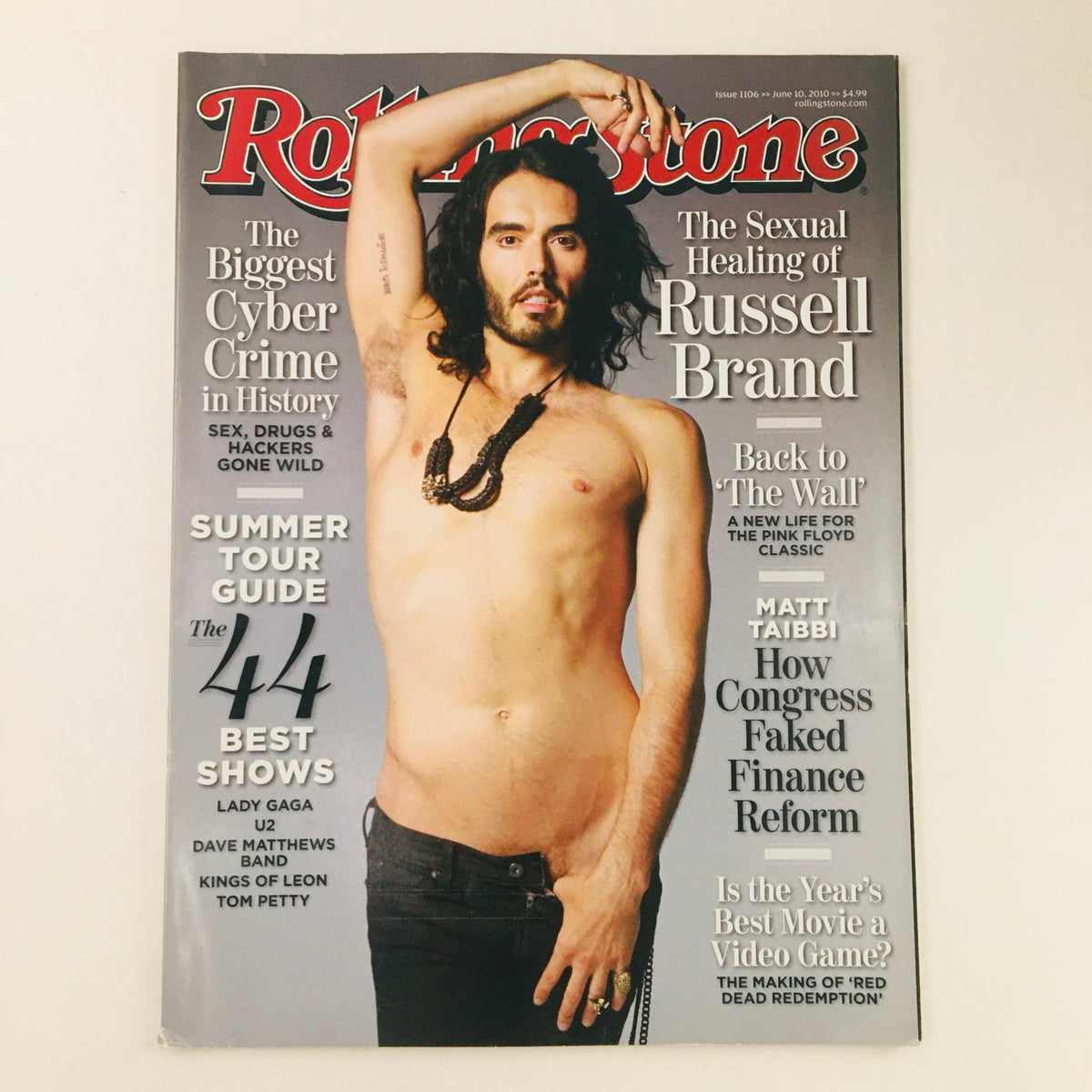 Rolling Stone Magazine June 10 2010 featuring Russell Brand on the cover, exploring the theme of sexual healing, capturing the cultural essence of the 2010s.