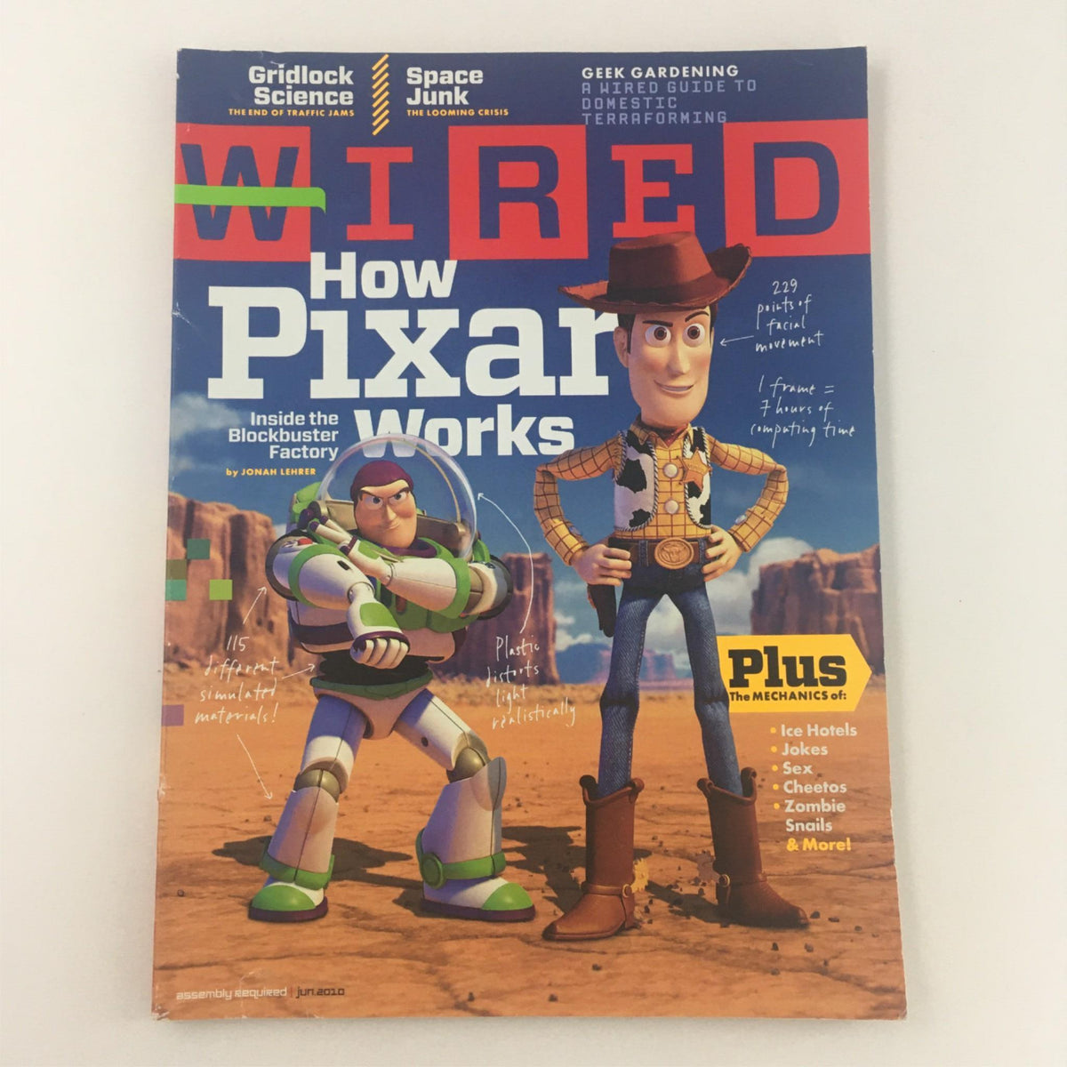 Wired Magazine June 2010 Inside The Blockbuster Factory of Pixar, No Label VG
