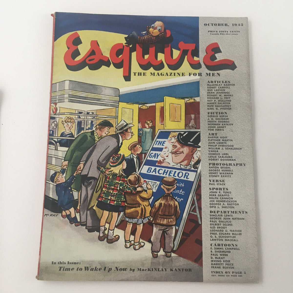 Esquire Magazine, October 1945: Featuring John R. Tunis and Herb Graffis in featured articles