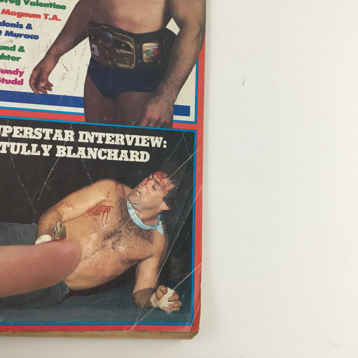 Cover of Wrestling Superstar Magazine Winter 1985 featuring Hulk Hogan and Tully Blanchard, showcasing classic wrestling imagery with a vintage design.