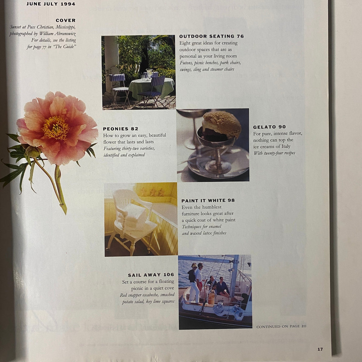 Martha Stewart Living Magazine July 1994 Sunset at Pas Christian, Mississippi