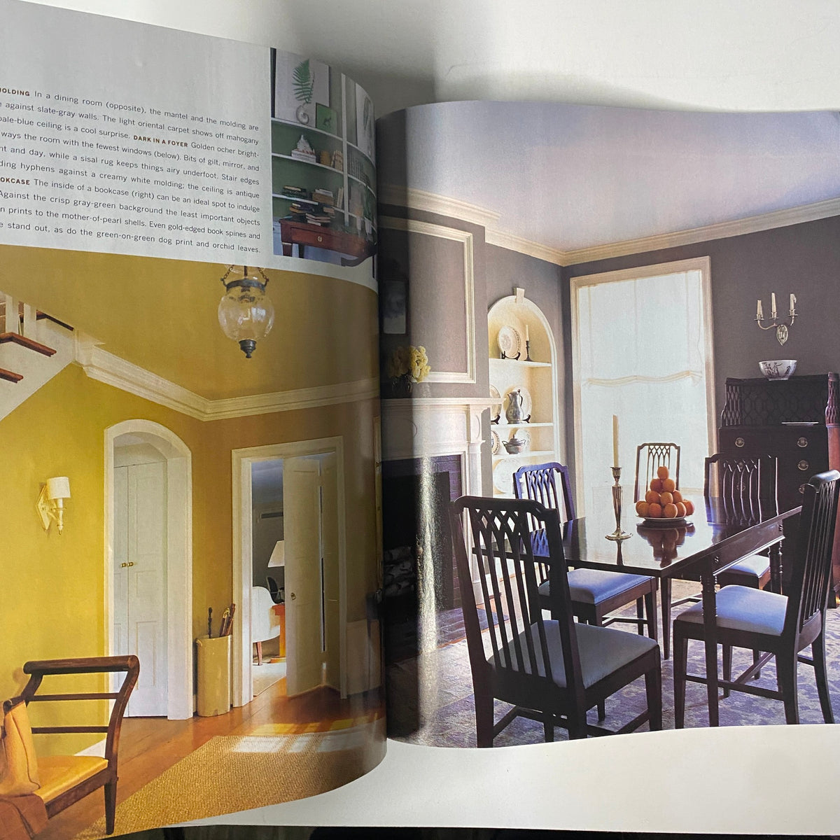 Interior page from Martha Stewart Living Magazine November 1997 displaying a beautifully decorated dining room with dark color themes.
