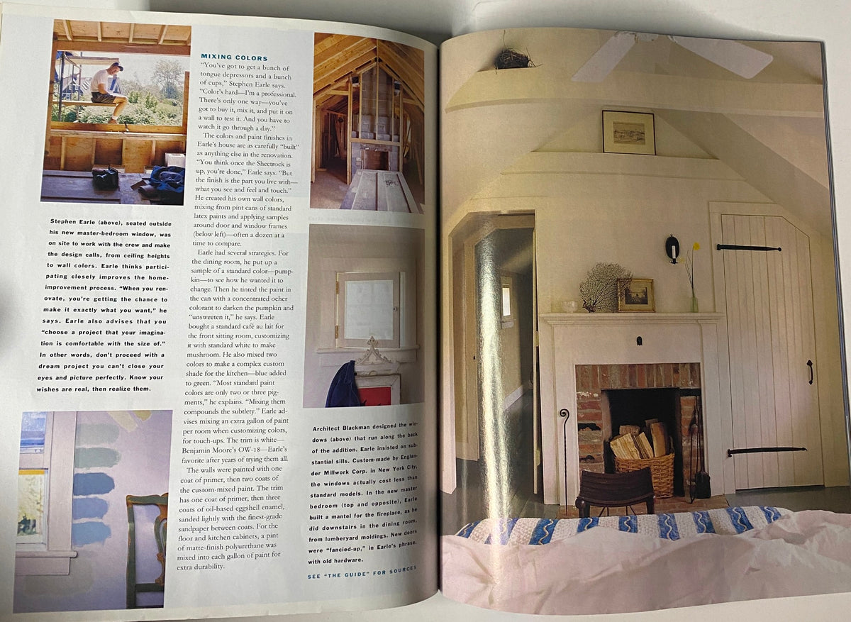 Color mixing tips and home interior inspiration from Martha Stewart Living Magazine August 1994, illustrating a renovation project.