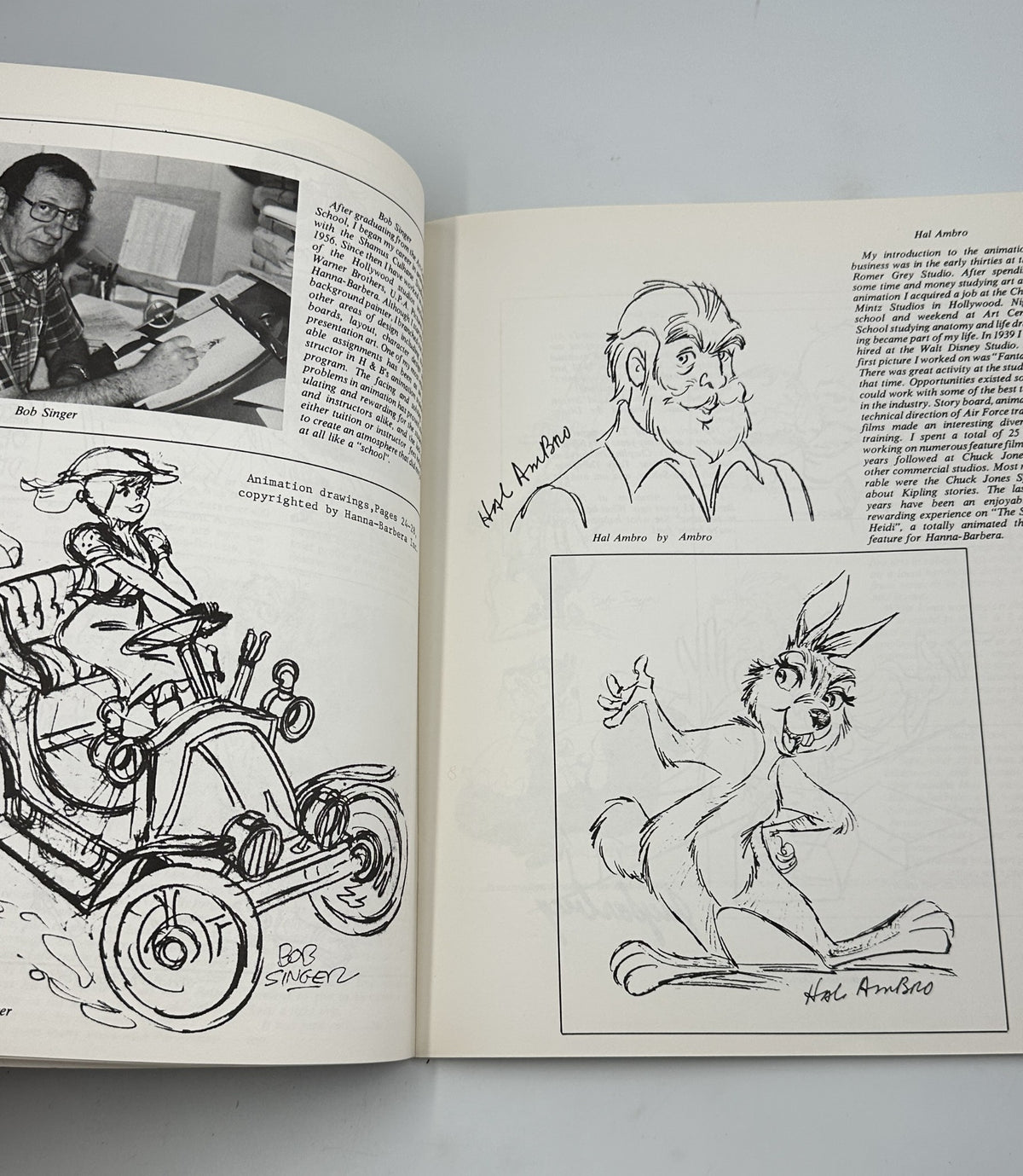 Illustrations from Cartoonist Profiles Magazine December 1981 featuring sketches by Bob Singer and character designs by Hanna-Barbera, showcasing iconic animation styles.