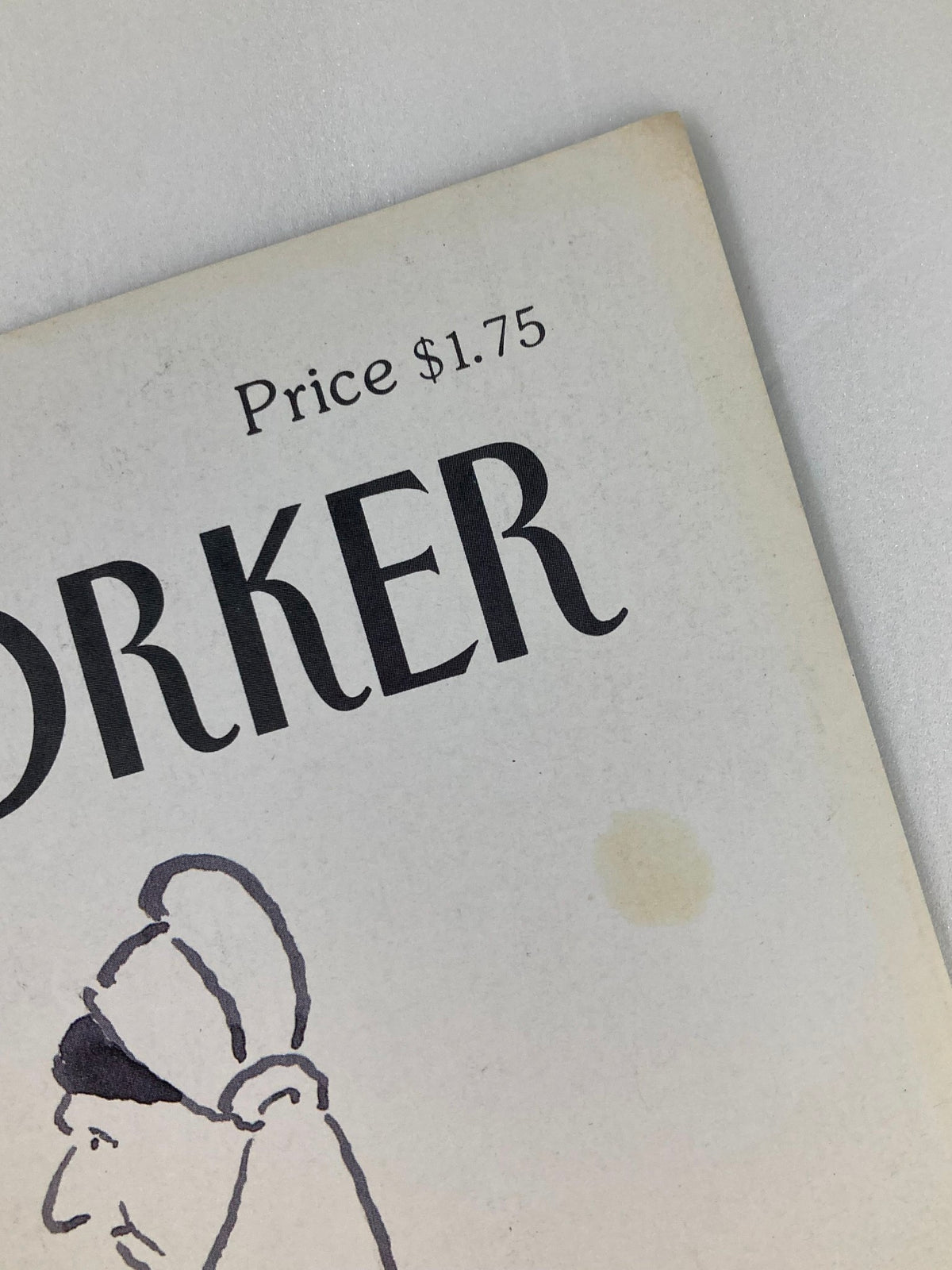 Close-up view of The New Yorker May 14 1990 cover showing the price tag and details of the Mother's Day artwork by R.O. Blechman.