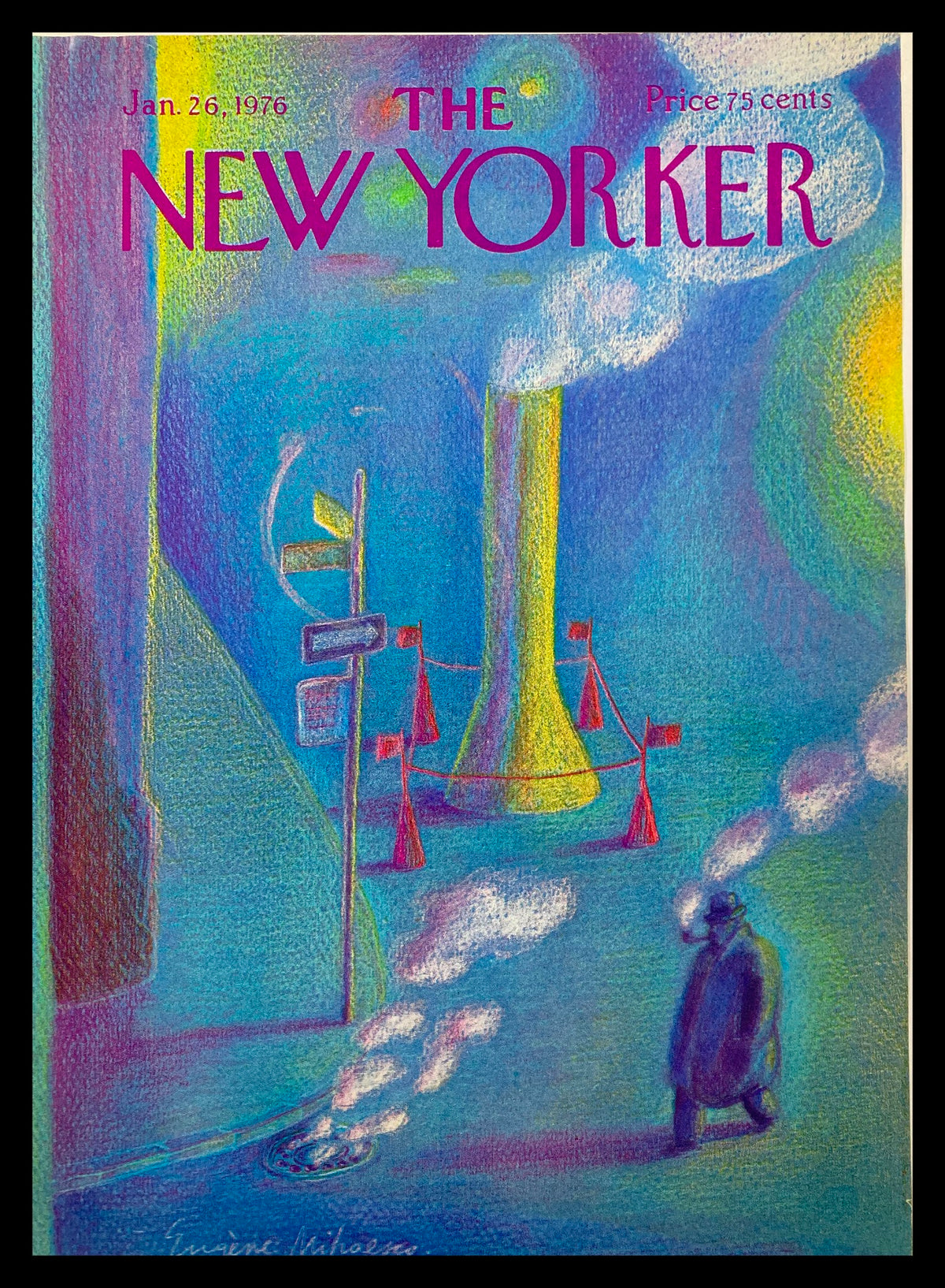 COVER ONLY The New Yorker January 26 1976 Smoking by Eugene Mihaesco No Label