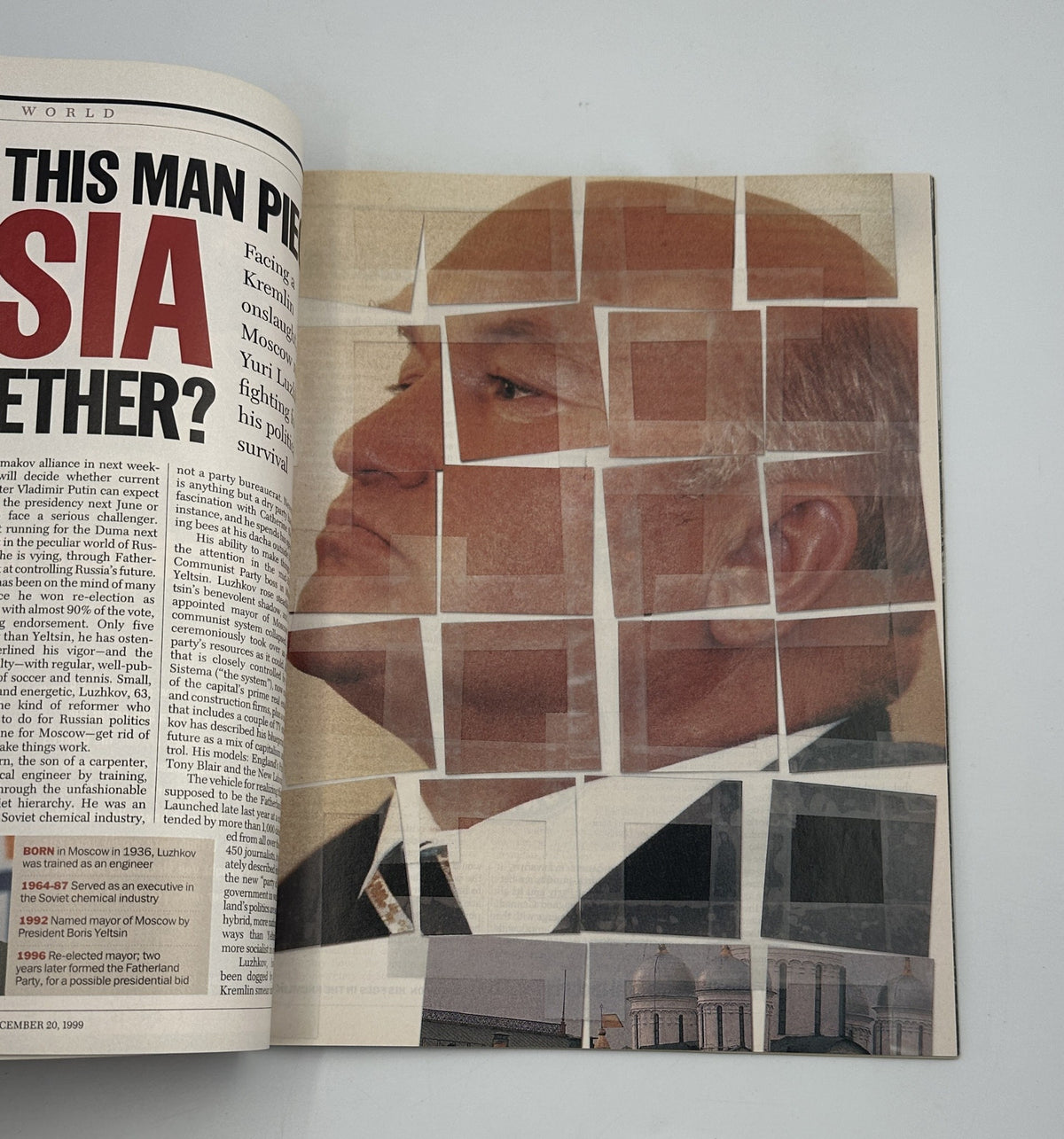 Time Magazine December 20, 1999 The Columbine Tapes Special Report with a close-up image of a prominent public figure, featured in the world section of the magazine.