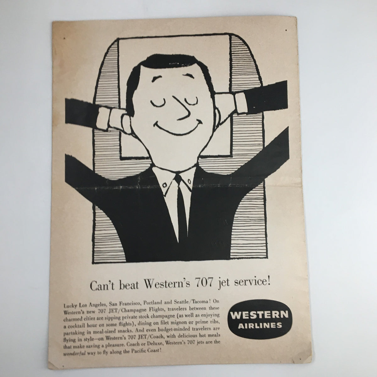 Advertisement for Western Airlines contained in the December 10 1961 NCAA Basketball UCLA vs NYU The Tipoff Official Program.