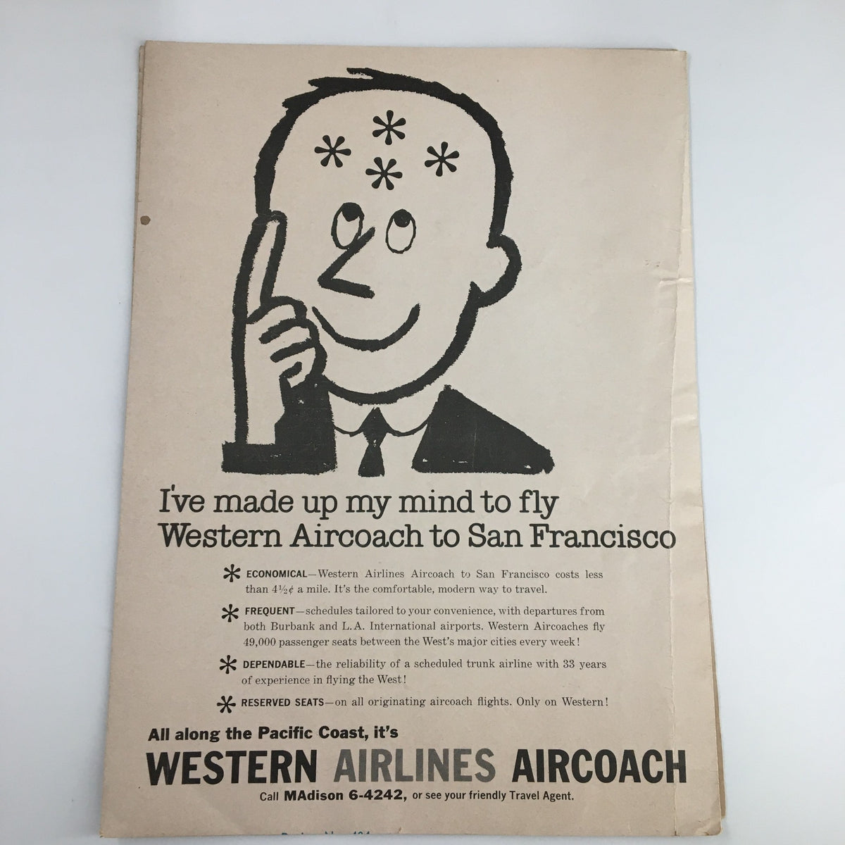 January 15 1960 NCAA Basketball UCLA vs SC The Tipoff Official Program featuring a Western Airlines advertisement from the era.