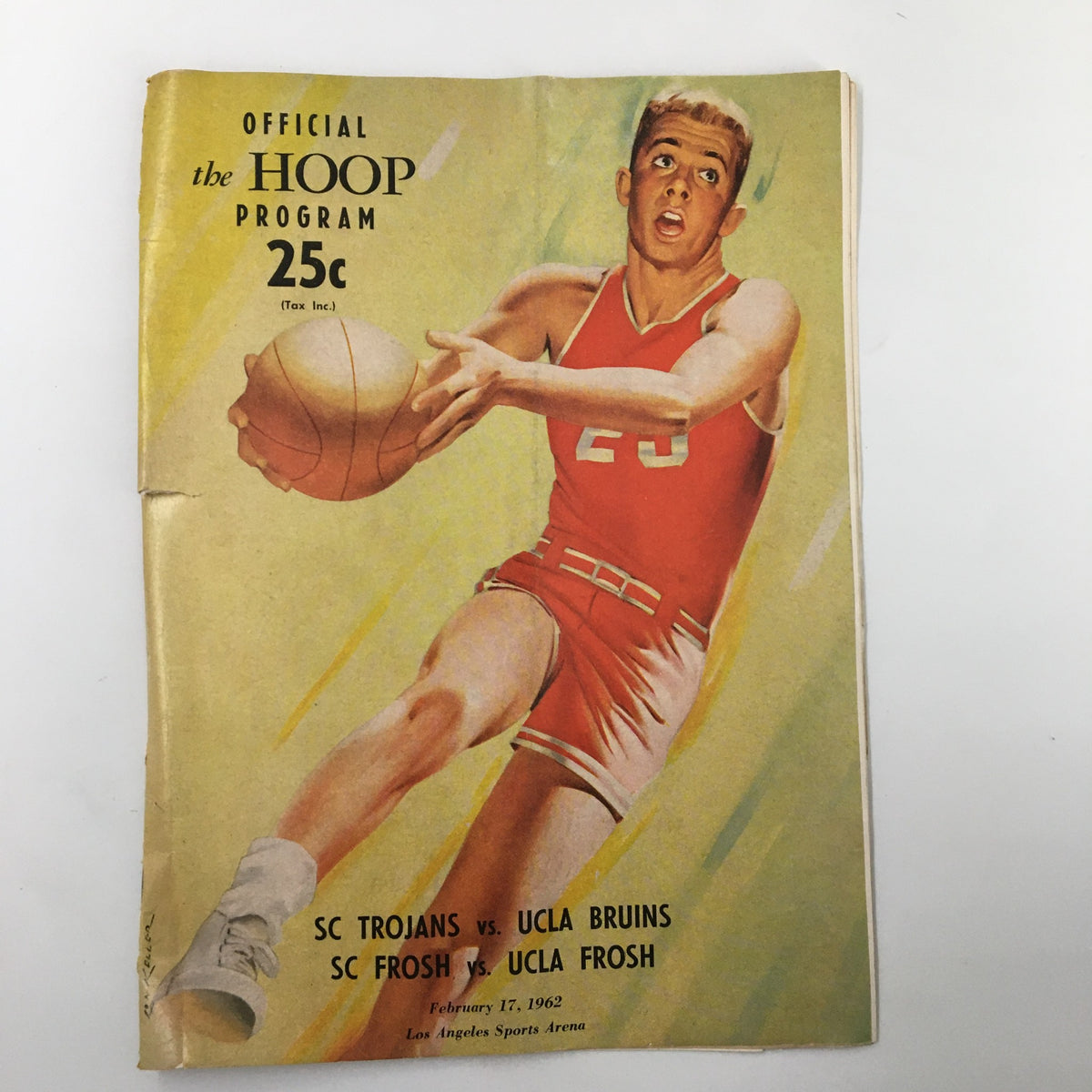 February 17 1962 NCAA Basketball SC vs UCLA Bruins The Hoop Official Program cover featuring an athlete in action.