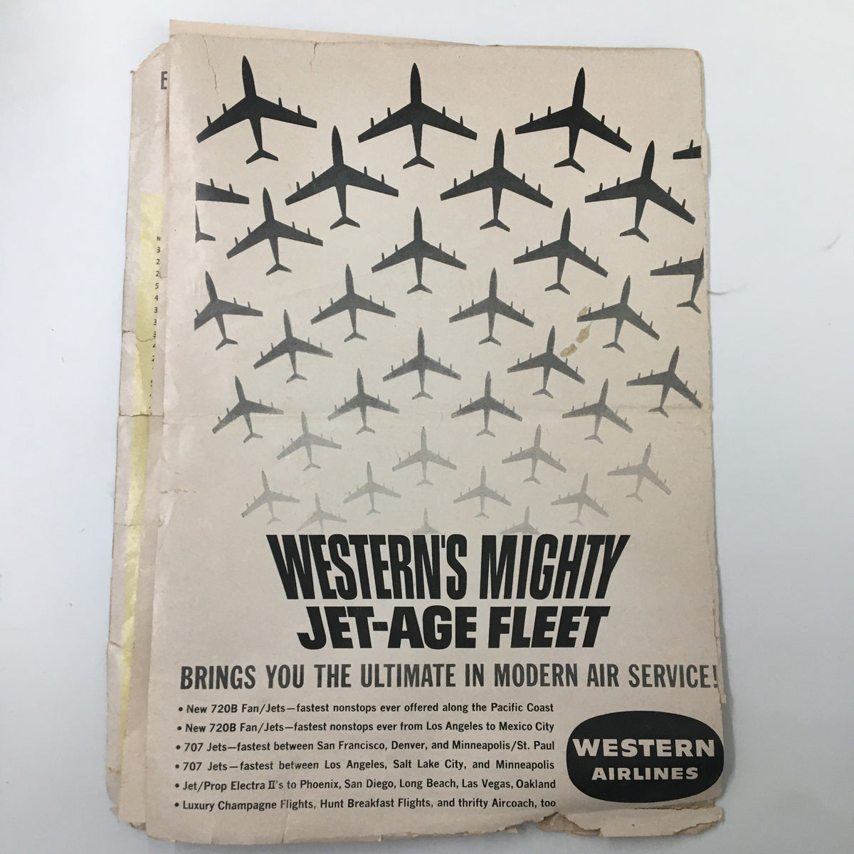 February 9 1962 NCAA Basketball USC vs Stanford Official Program advertisement for Western Airlines featuring jet illustrations.