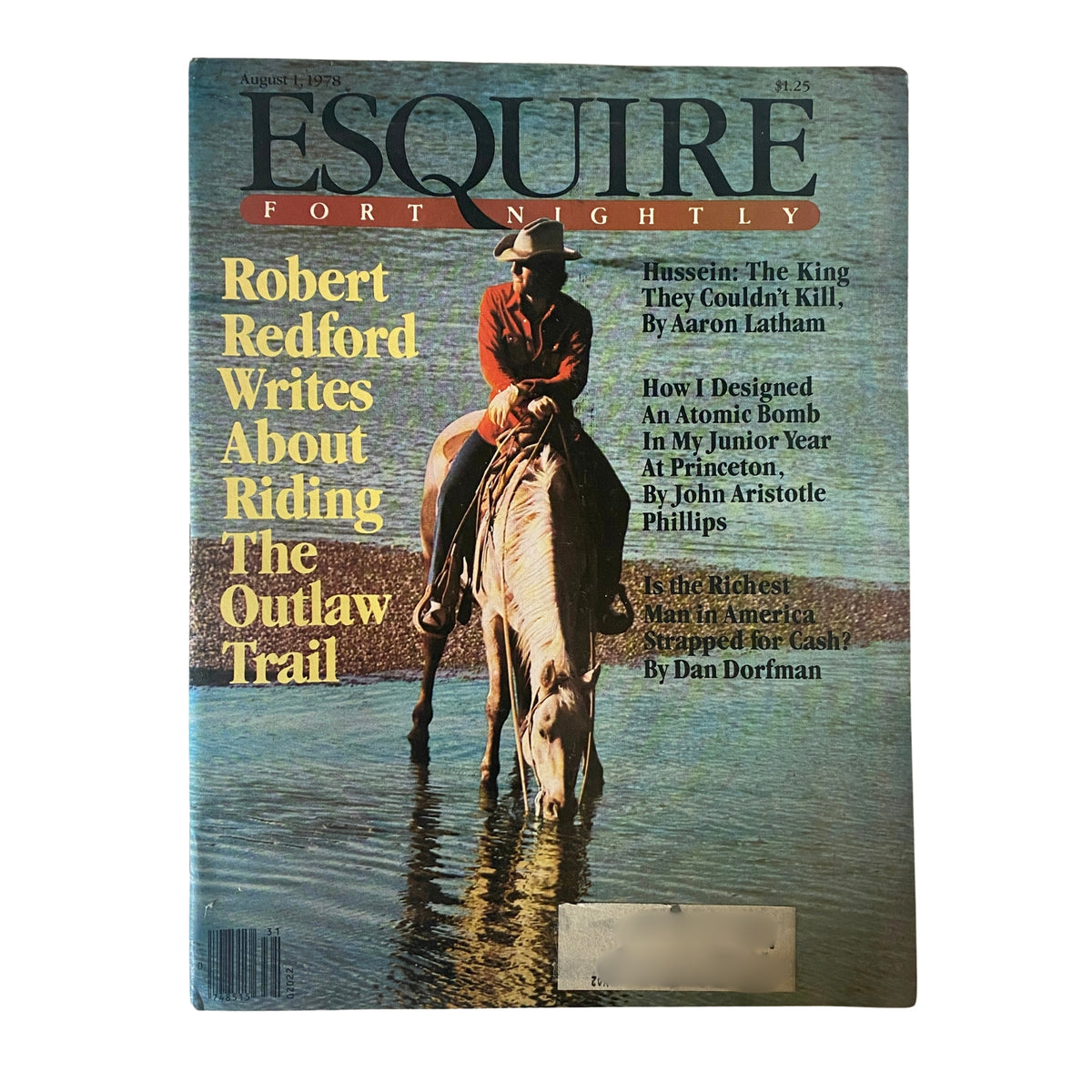 Esquire Magazine August 1, 1978 Robert Redford, The Outlaw Trail VG