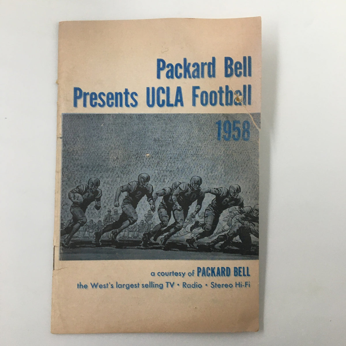 1958 NCAA Packard Bell UCLA Bruins Football Official Program cover featuring a vintage football illustration.