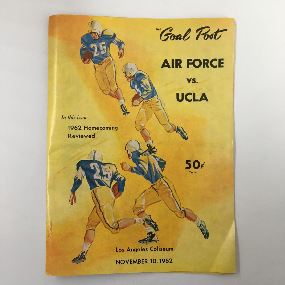 Cover of the November 10, 1962 NCAA Football program featuring Air Force vs UCLA, showcasing players in action and highlighting the vintage design.