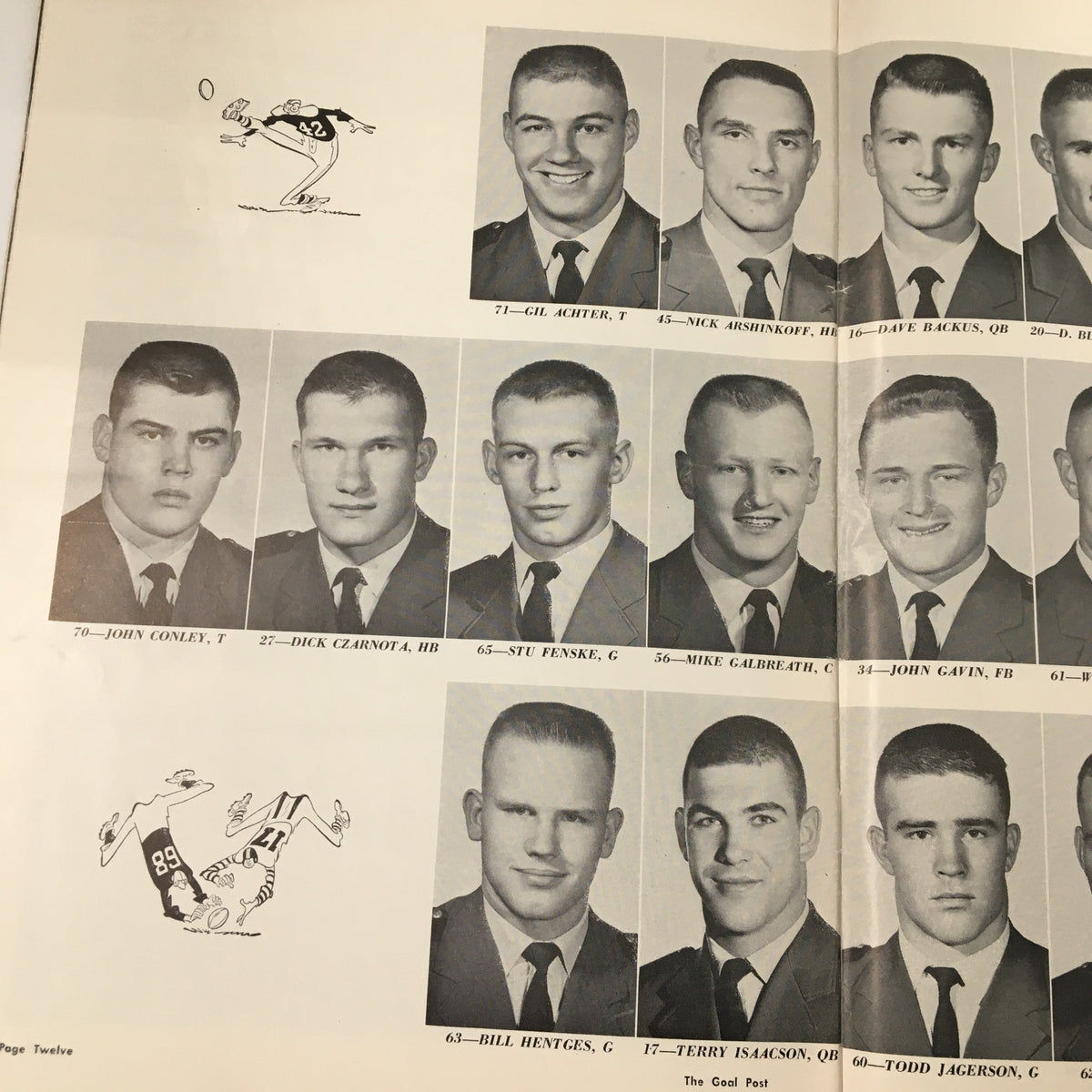 Player roster page showcasing UCLA athletes from the November 10, 1962 NCAA Football Air Force vs UCLA Official Program.