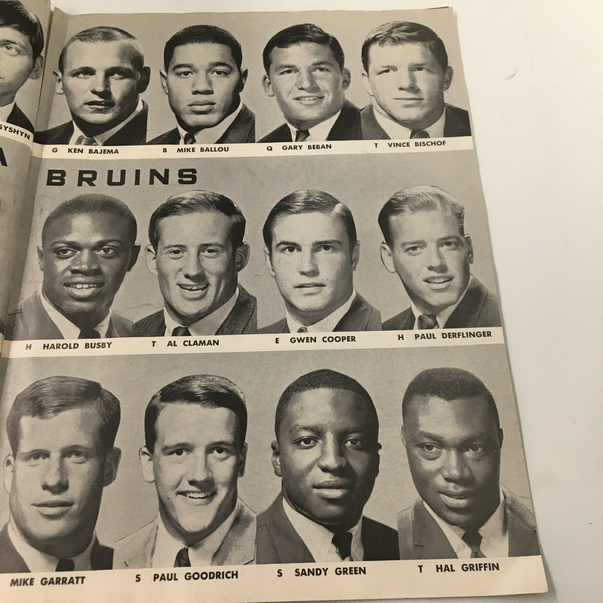 October 21 1967 NCAA Football UCLA Bruins vs Stanford Cardinal Official Program featuring photos of UCLA Bruins players Harold Bussey, Al Claman, and others.