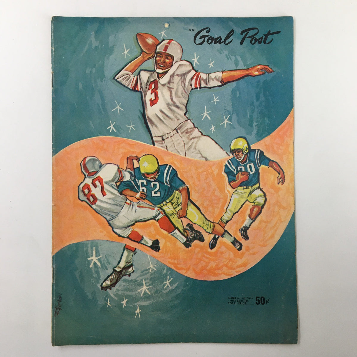 Cover of the October 22, 1960 NCAA Football Stanford Cardinal vs UCLA Bruins The Goal Post, featuring illustrated players in action during a vintage football game.