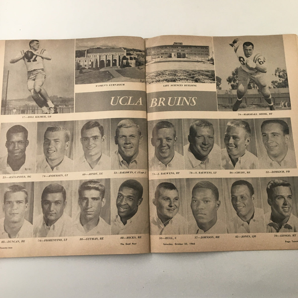 October 22 1960 NCAA Football Stanford Cardinal vs UCLA Bruins The Goal Post - UCLA Bruins team roster page featuring player photos and statistics.