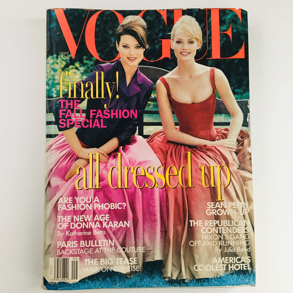 Vogue Magazine, September 1995: Featuring models Shalom Harlow and Amber Valletta on the cover