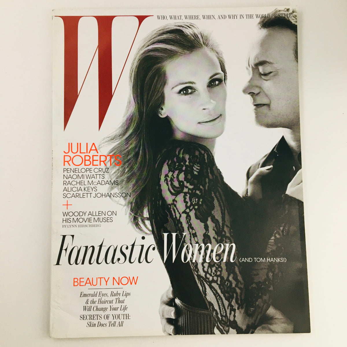 W Magazine June 2011 cover featuring Julia Roberts and Tom Hanks in the feature 'Fantastic Women', showcasing a blend of celebrity culture and stylish aesthetics.