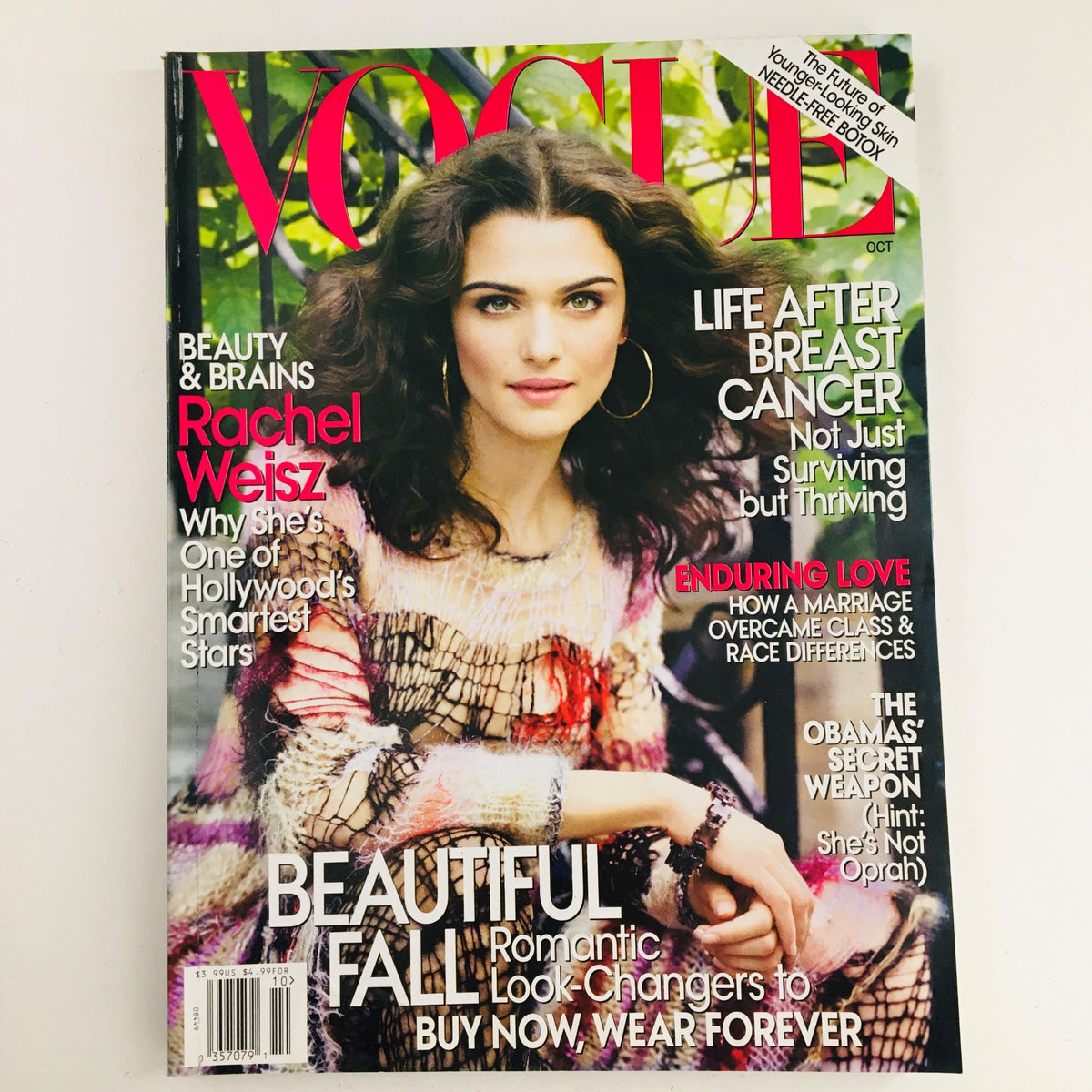 Vogue Magazine October 2008 featuring British-American actress Rachel Weisz on the cover, showcasing fashion and lifestyle trends.