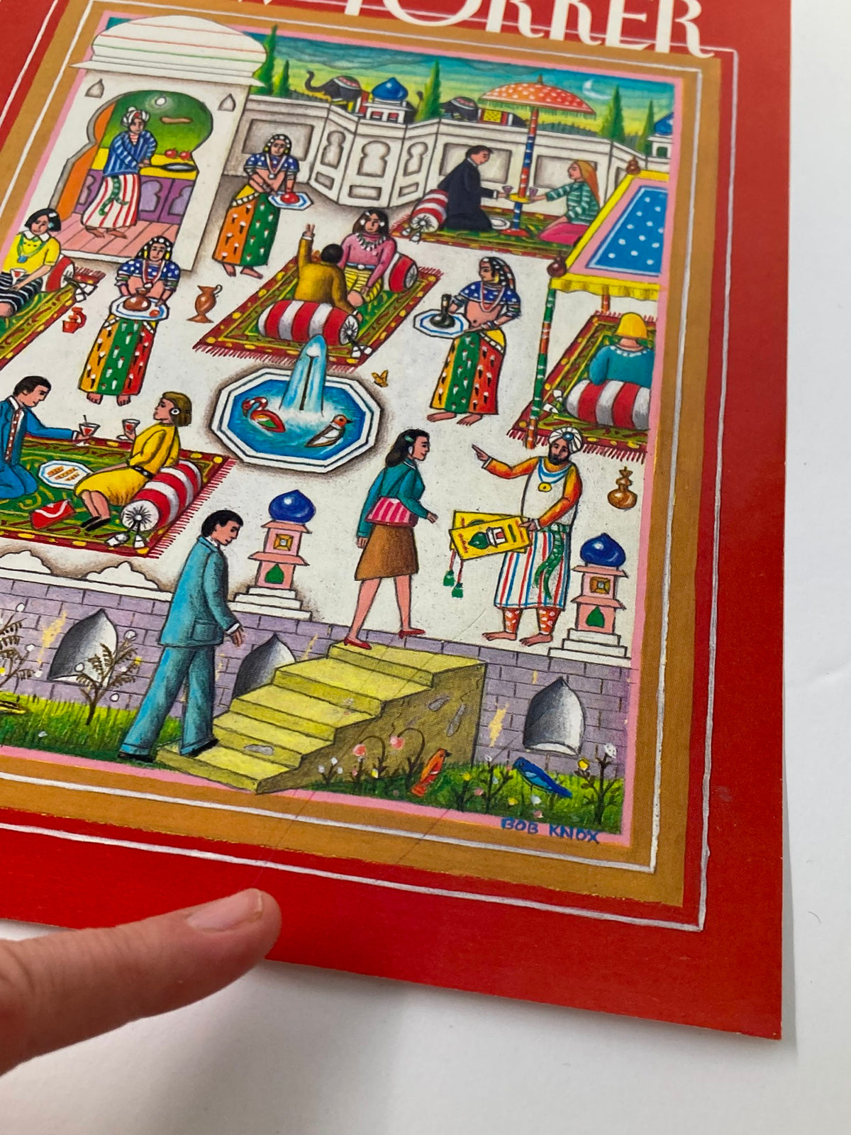 Close-up of The New Yorker June 1 1992 cover showing an India scene illustrated by Bob Knox, with emphasis on characters and cultural details.