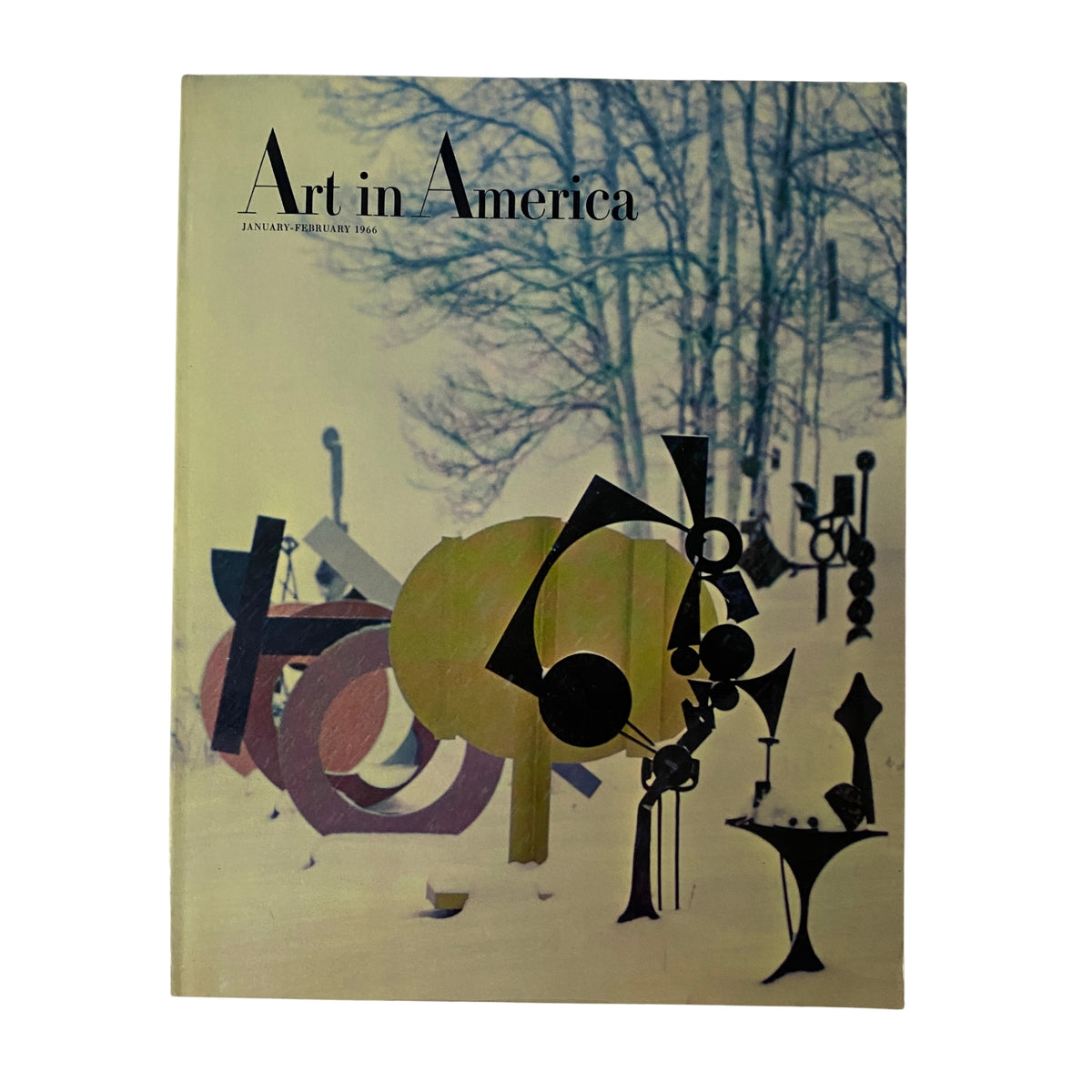 Cover of Art in America Magazine January-February 1966 featuring an artistic snowy landscape by Dan Budnik.