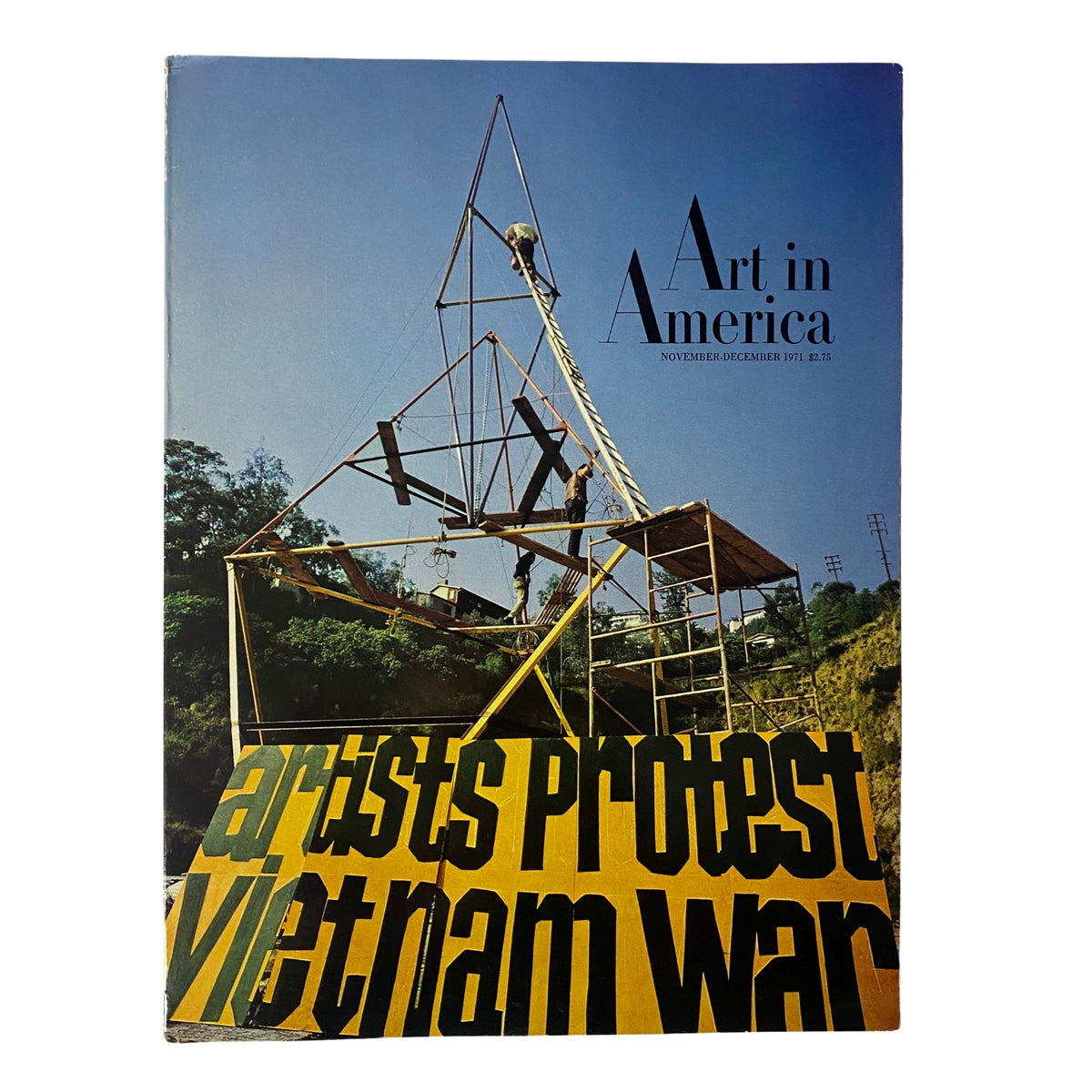 Cover of Art in America Magazine November 1971 featuring The Peace Tower installation protesting the Vietnam War.