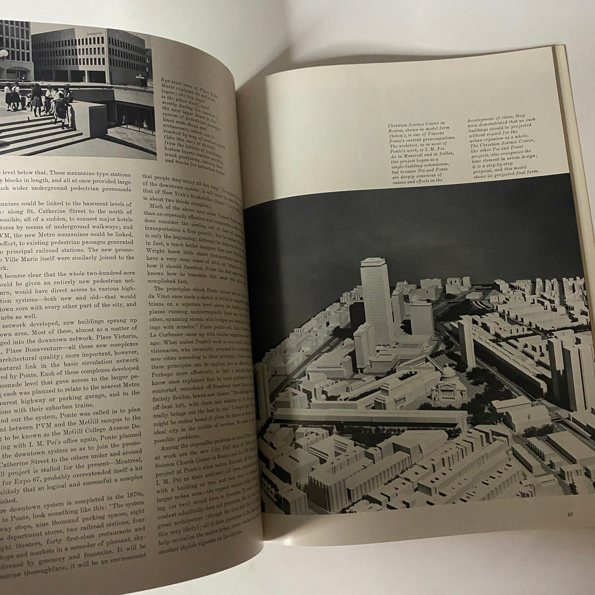 Interior page of Art in America magazine, September 1969, presenting an article discussing the interplay between art and urban design with accompanying imagery.