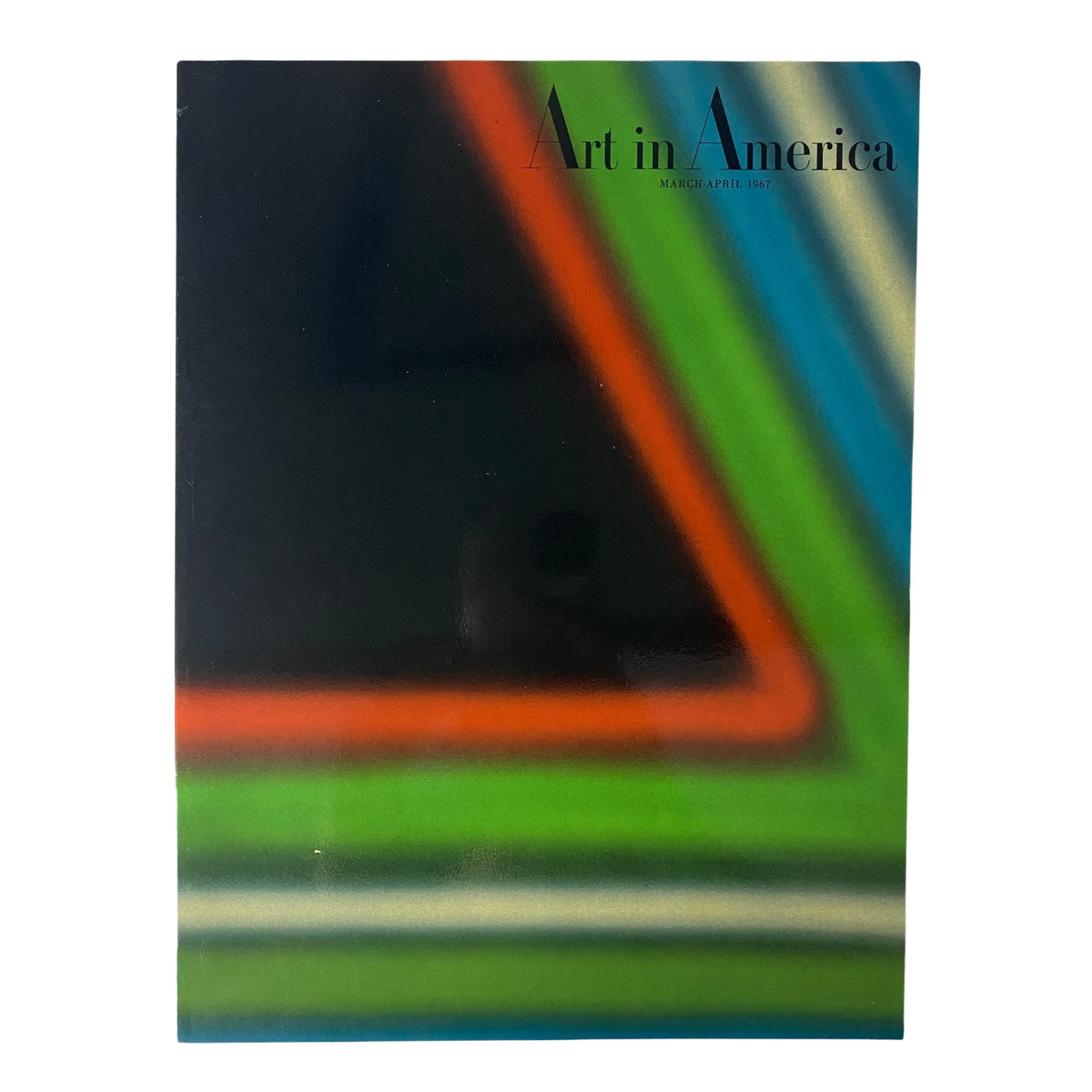 Art in America Magazine March 1967 cover featuring an abstract design with vibrant colors and geometric shapes.