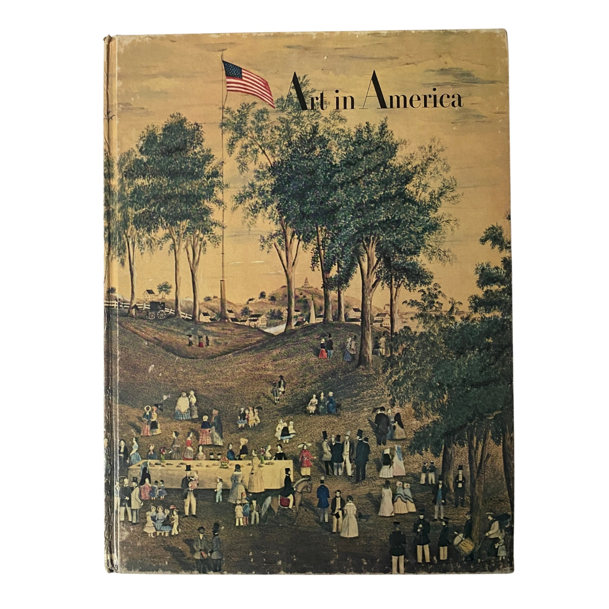 Cover of Art in America Magazine No. 4 1963 featuring a Fourth of July picnic scene by Susan Merrett with an American flag.