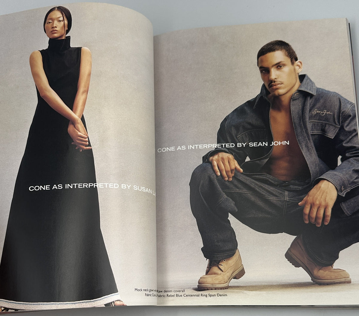Fashion editorial spread in Vogue Magazine November 1999 featuring models in stylish outfits, highlighting the versatility of modern fashion as interpreted by renowned designer Sean John.