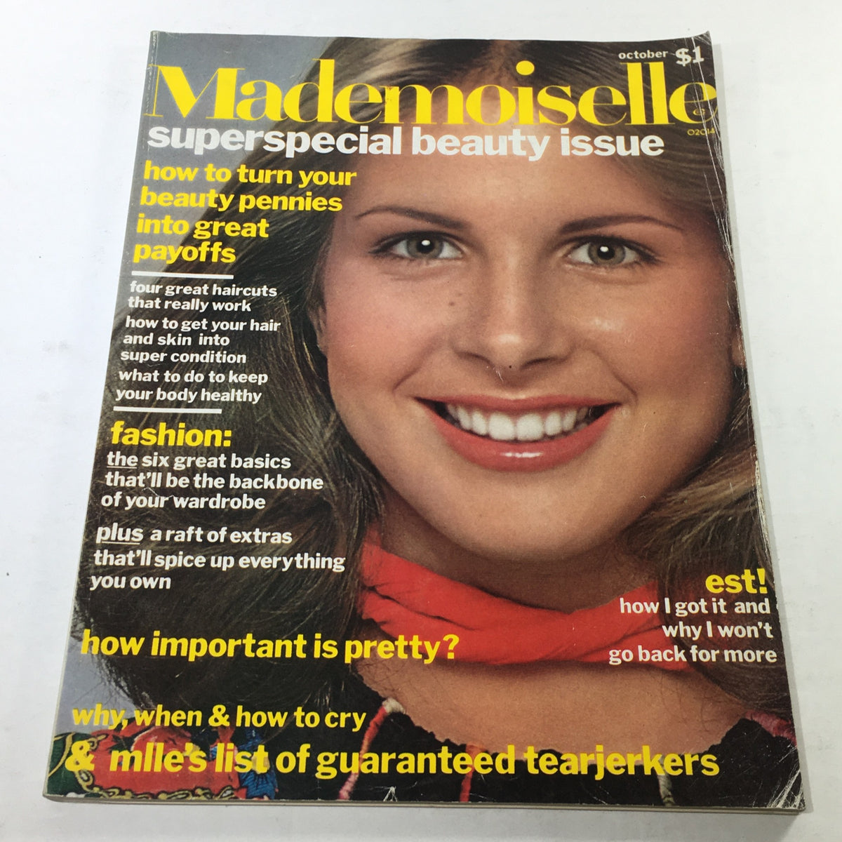 Vintage Mademoiselle Magazine: October 1975 - Beautiful Fashion Cover No Label