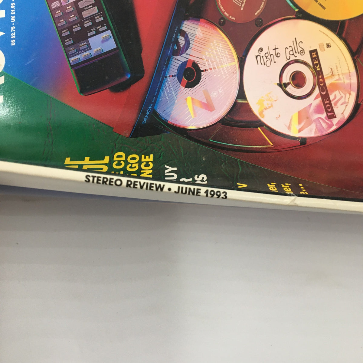 Edge view of Stereo Review Magazine June 1993, highlighting the publication name and date for identification.