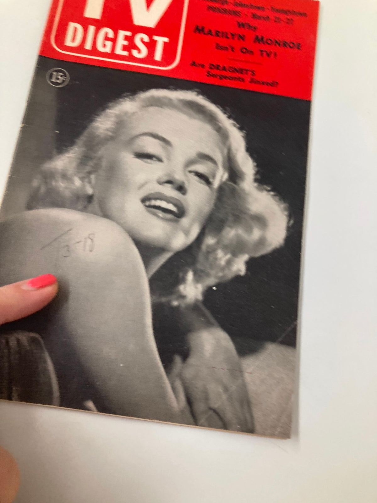 TV Digest Magazine March 21 1953 featuring Marilyn Monroe on the cover, showcasing vintage Hollywood glamour.
