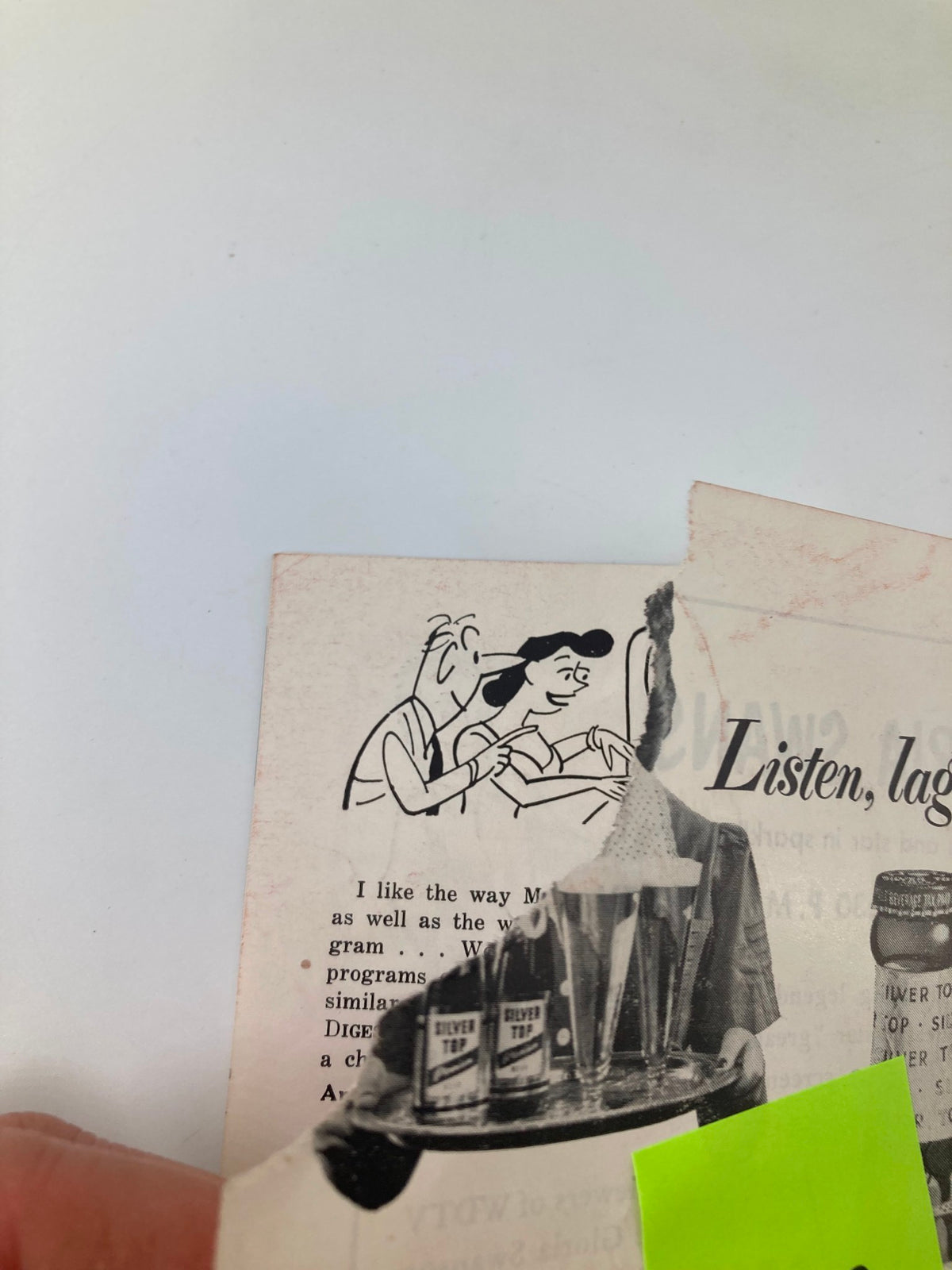 Illustration from the TV Digest Magazine May 16, 1953, depicting characters engaged in conversation, capturing the vintage charm of the magazine with a glimpse into its visual style.