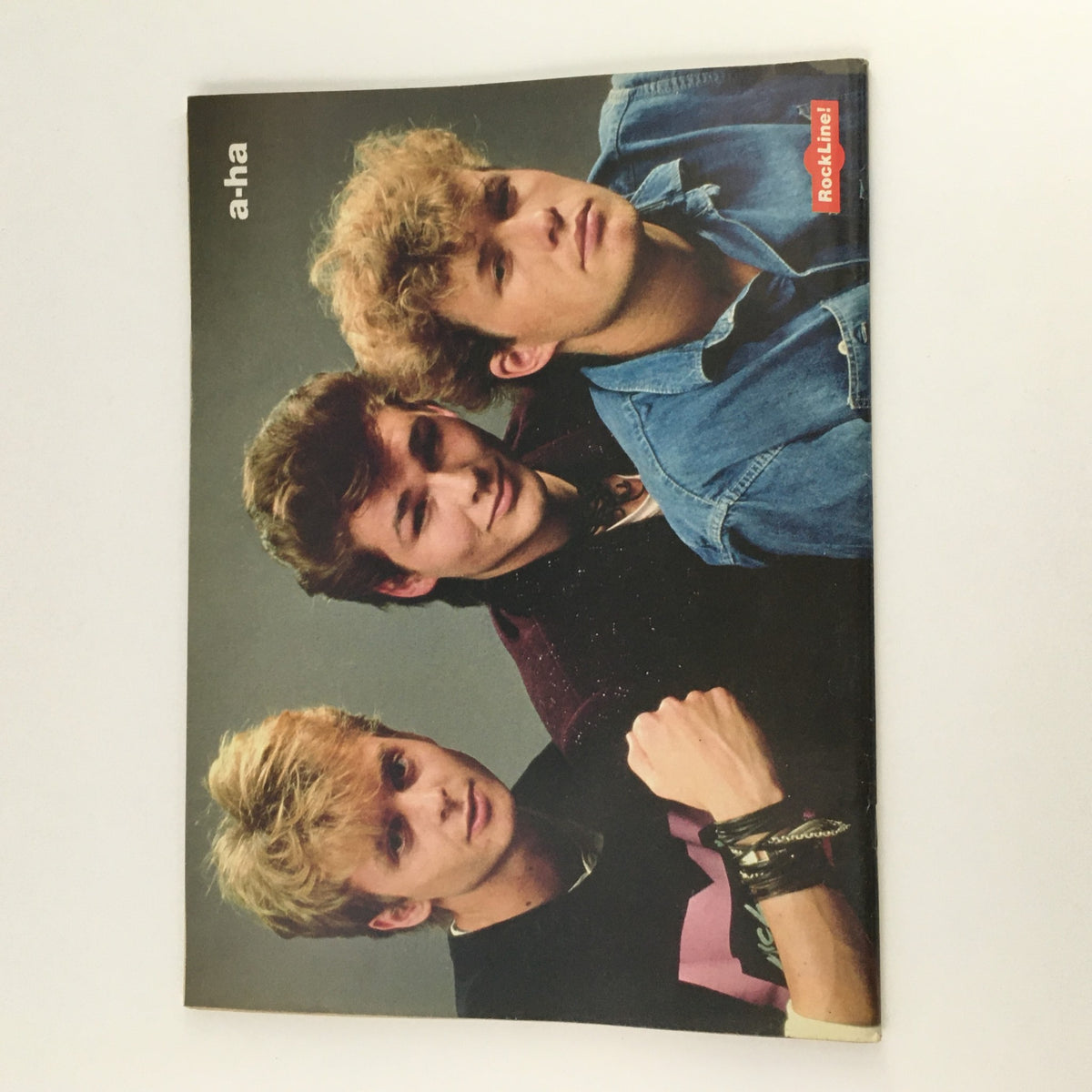 A-ha featured in the September 1986 issue of 16 Magazine Rockline, presenting the popular Norwegian band and their distinct look.