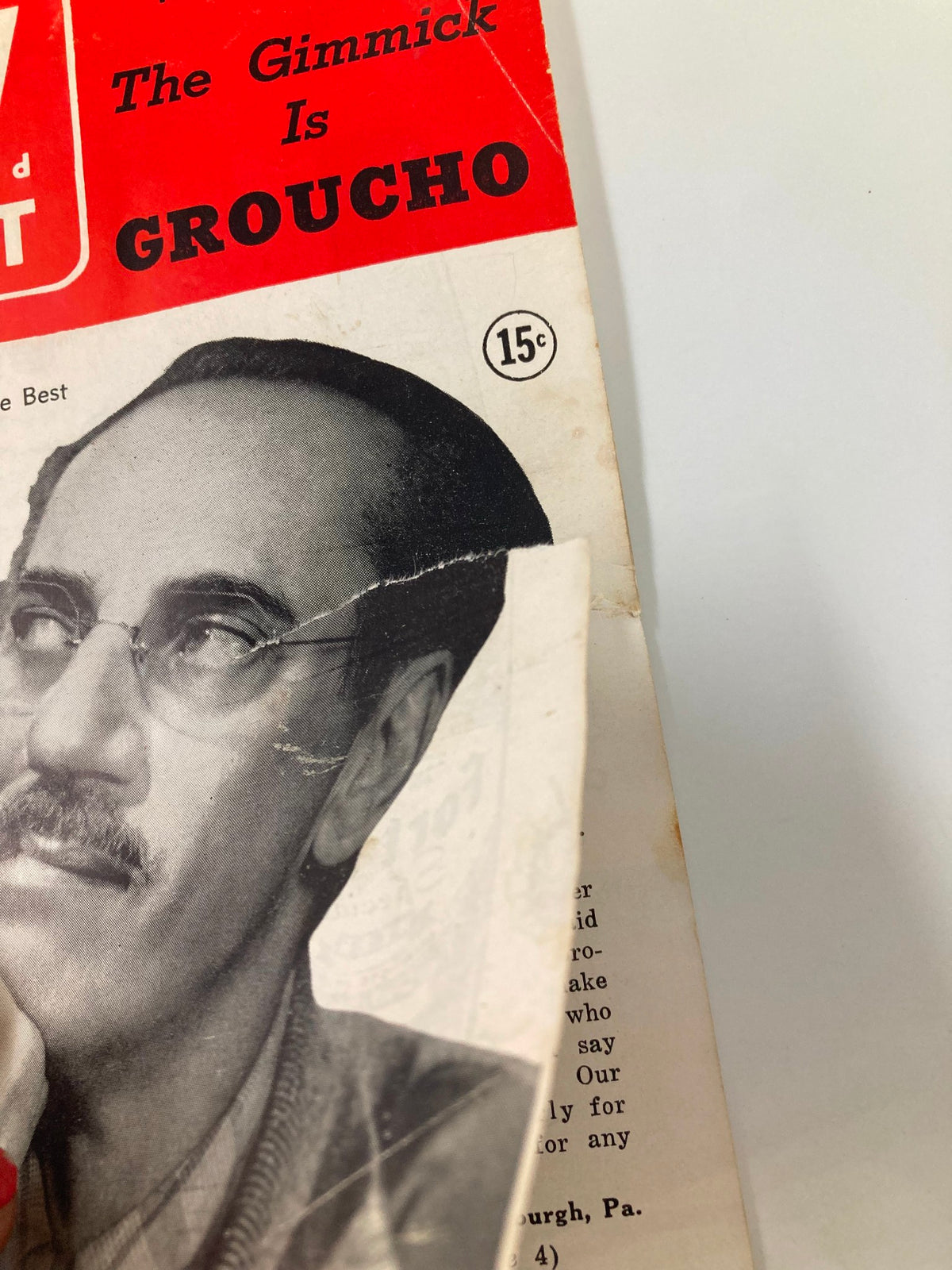 Detailed view of TV Digest Magazine cover, dated July 11, 1953, showcasing Groucho Marx and program details.